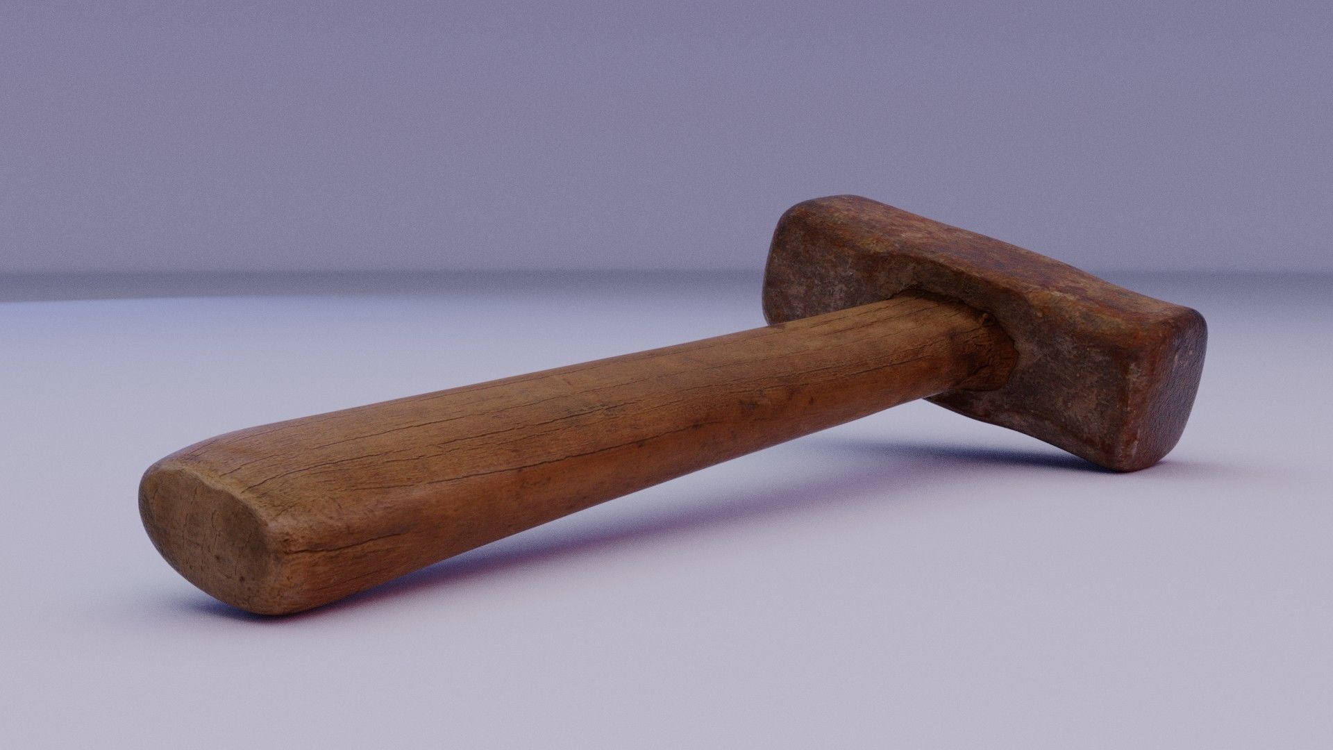 Hammer old Low-poly 3D model_3