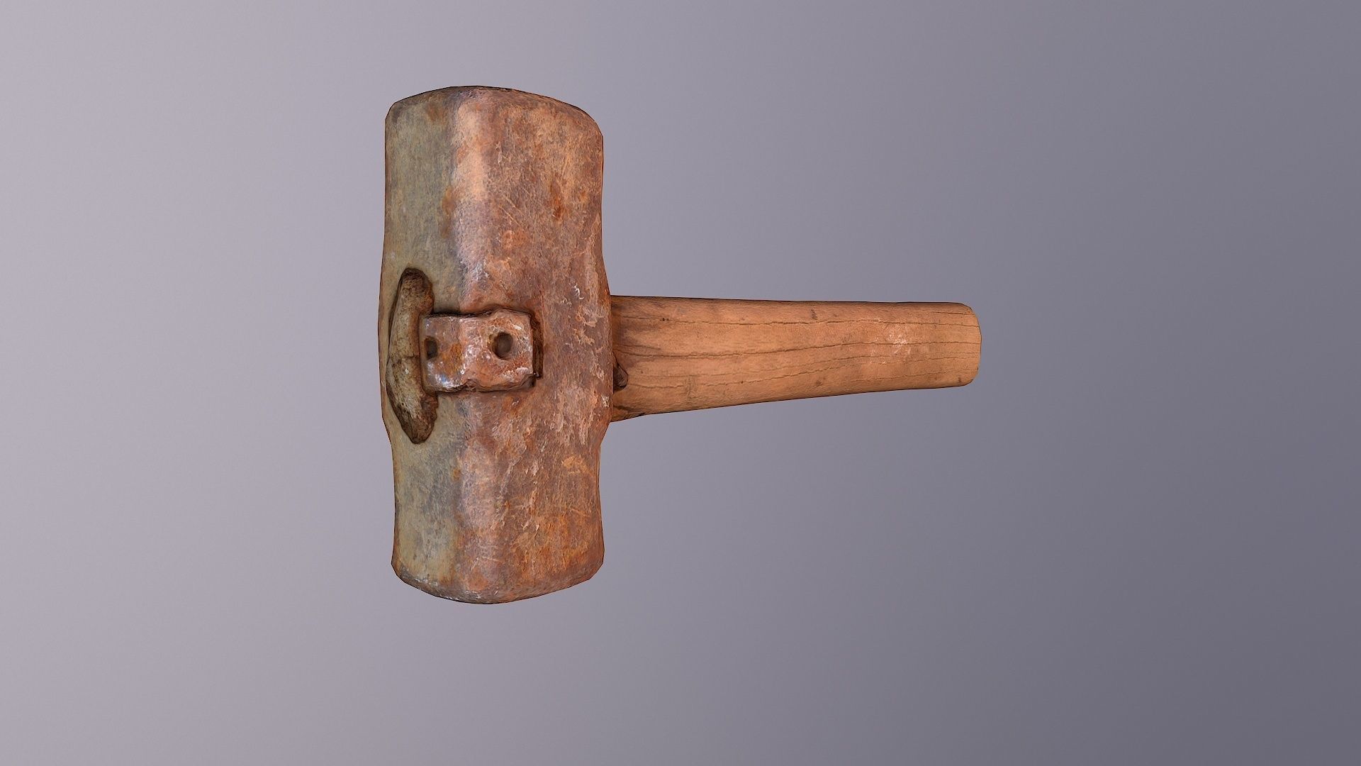 Hammer old Low-poly 3D model_9