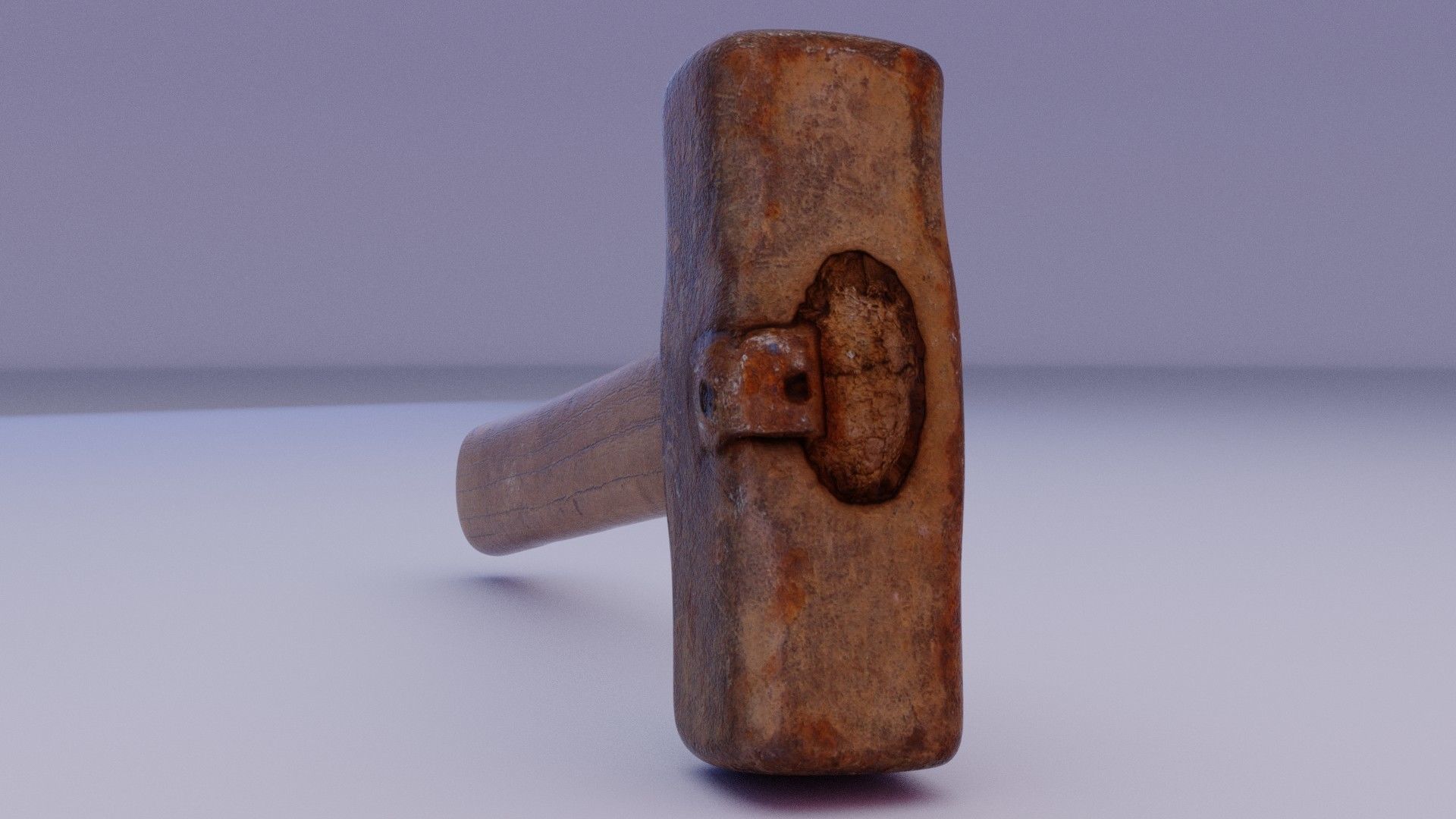 Hammer old Low-poly 3D model_5