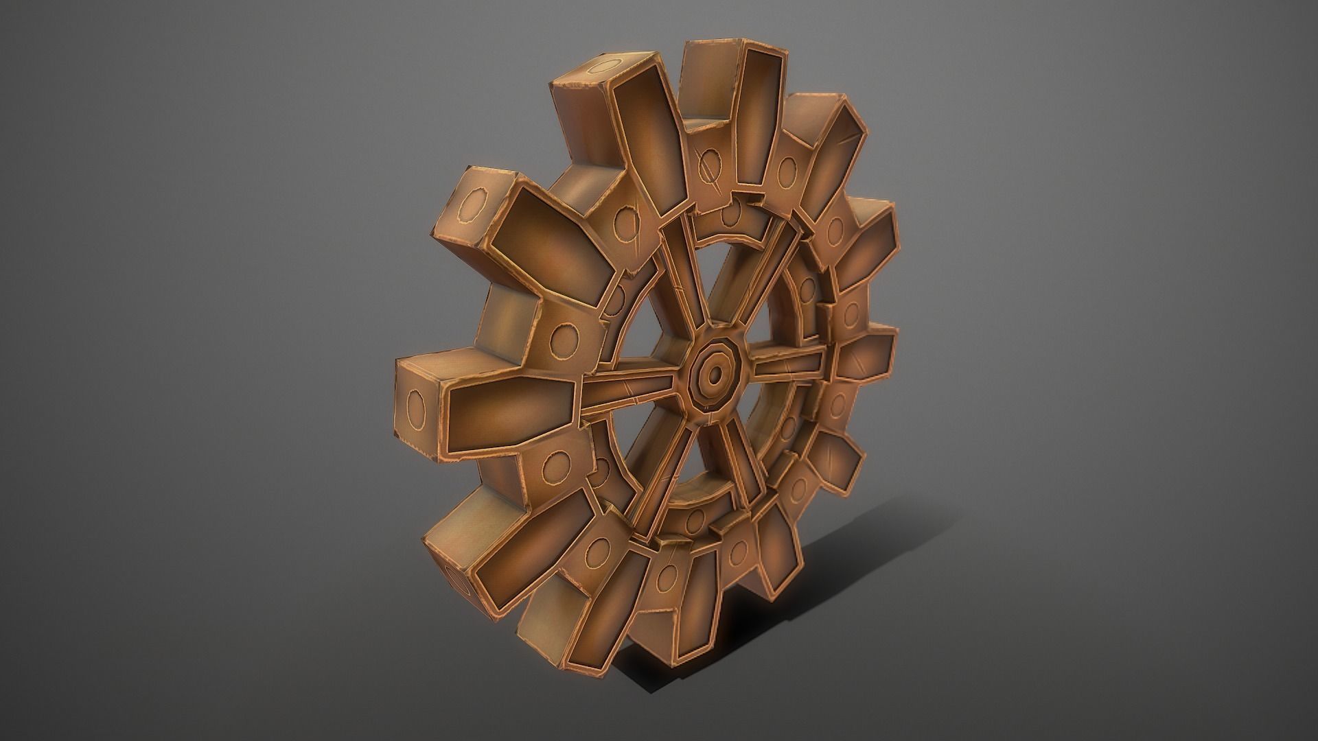 Gear - Realistic and Stylized Textures Low-poly 3D model_6