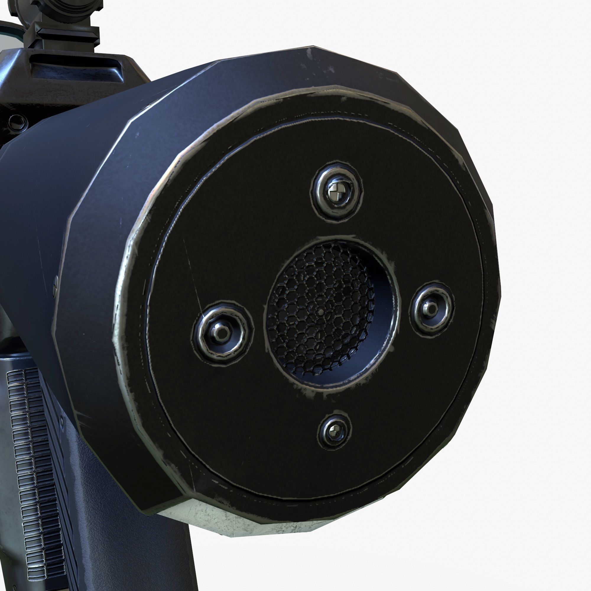 Low Poly Sci-Fi Revolver PBR Low-poly 3D model_9