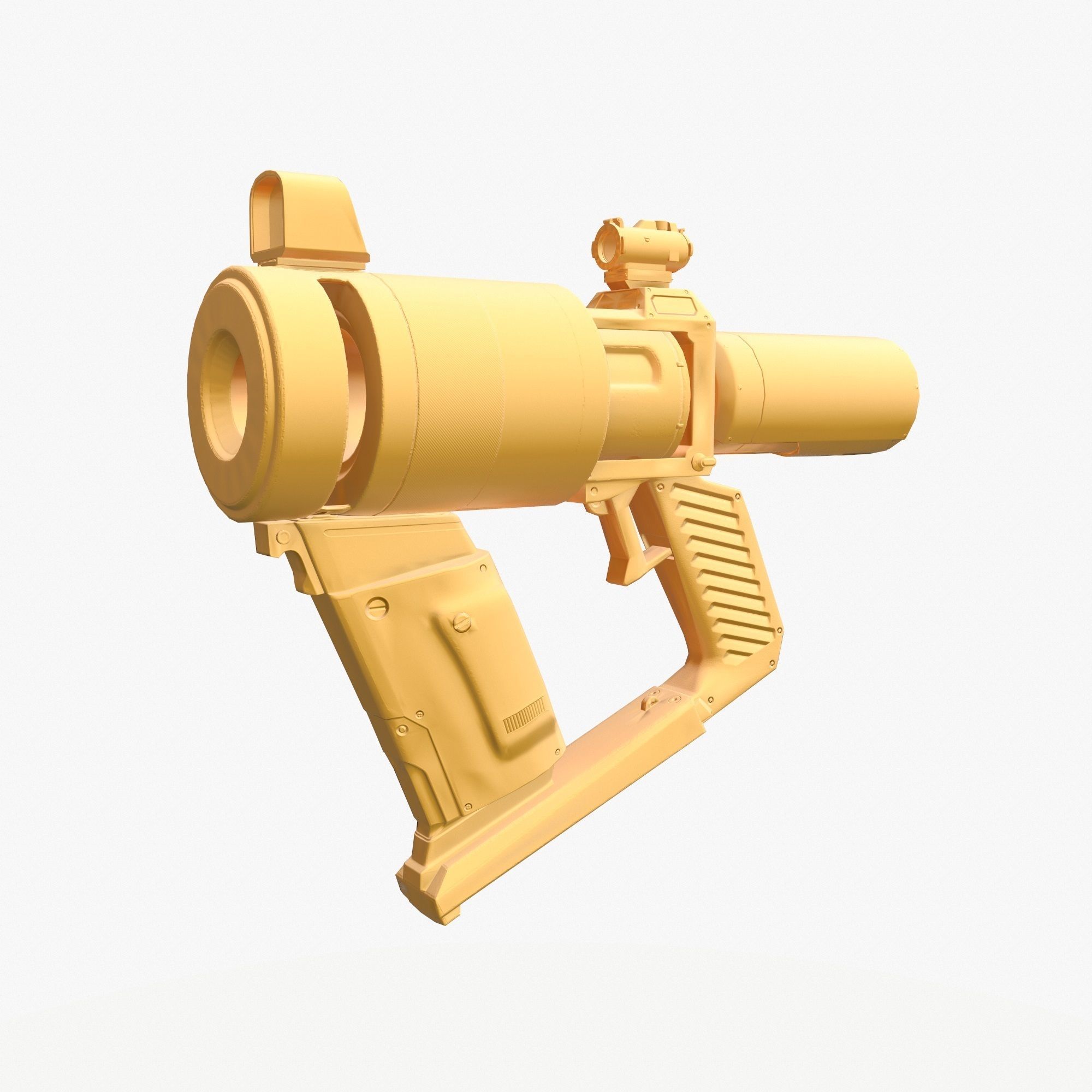 Low Poly Sci-Fi Revolver PBR Low-poly 3D model_11