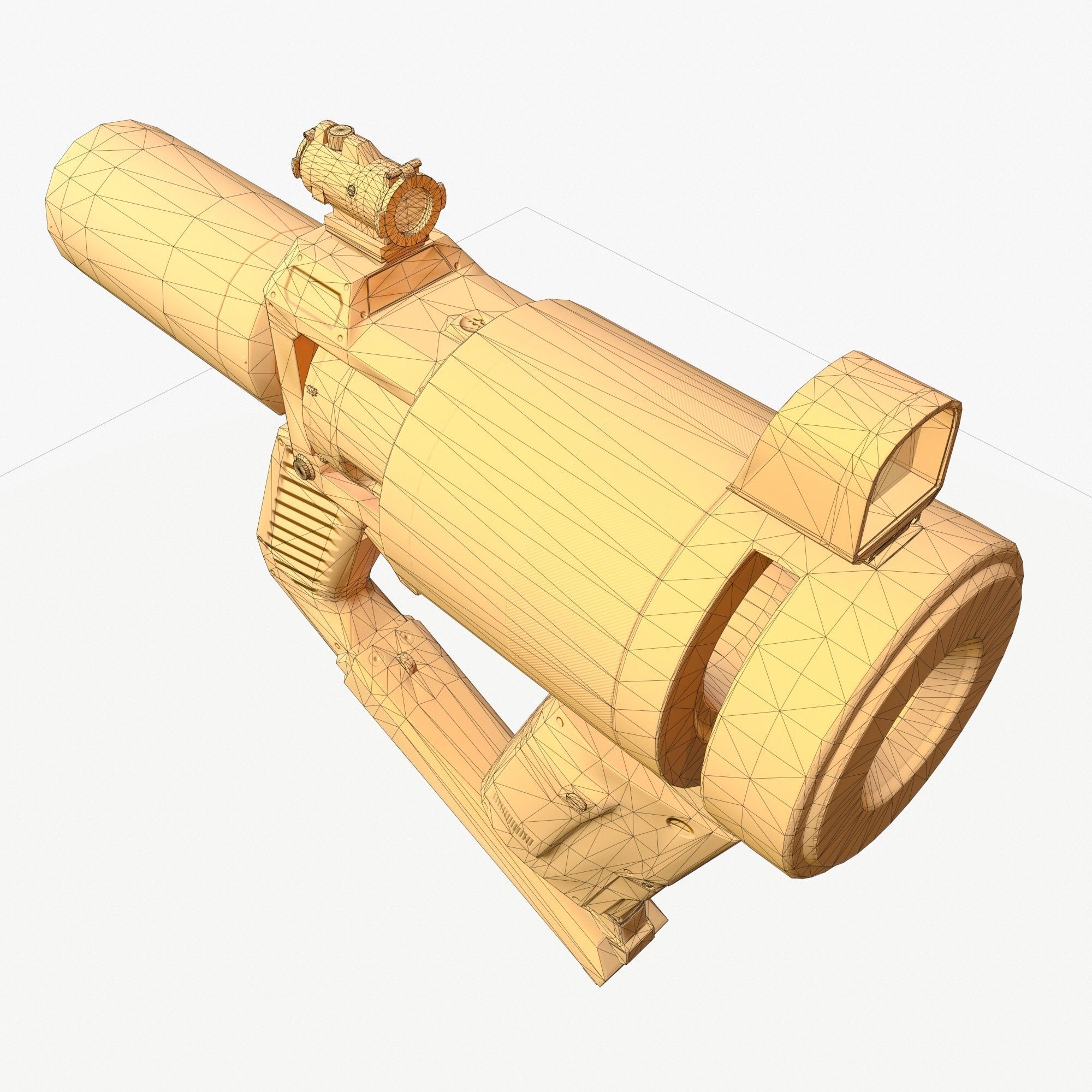 Low Poly Sci-Fi Revolver PBR Low-poly 3D model_13