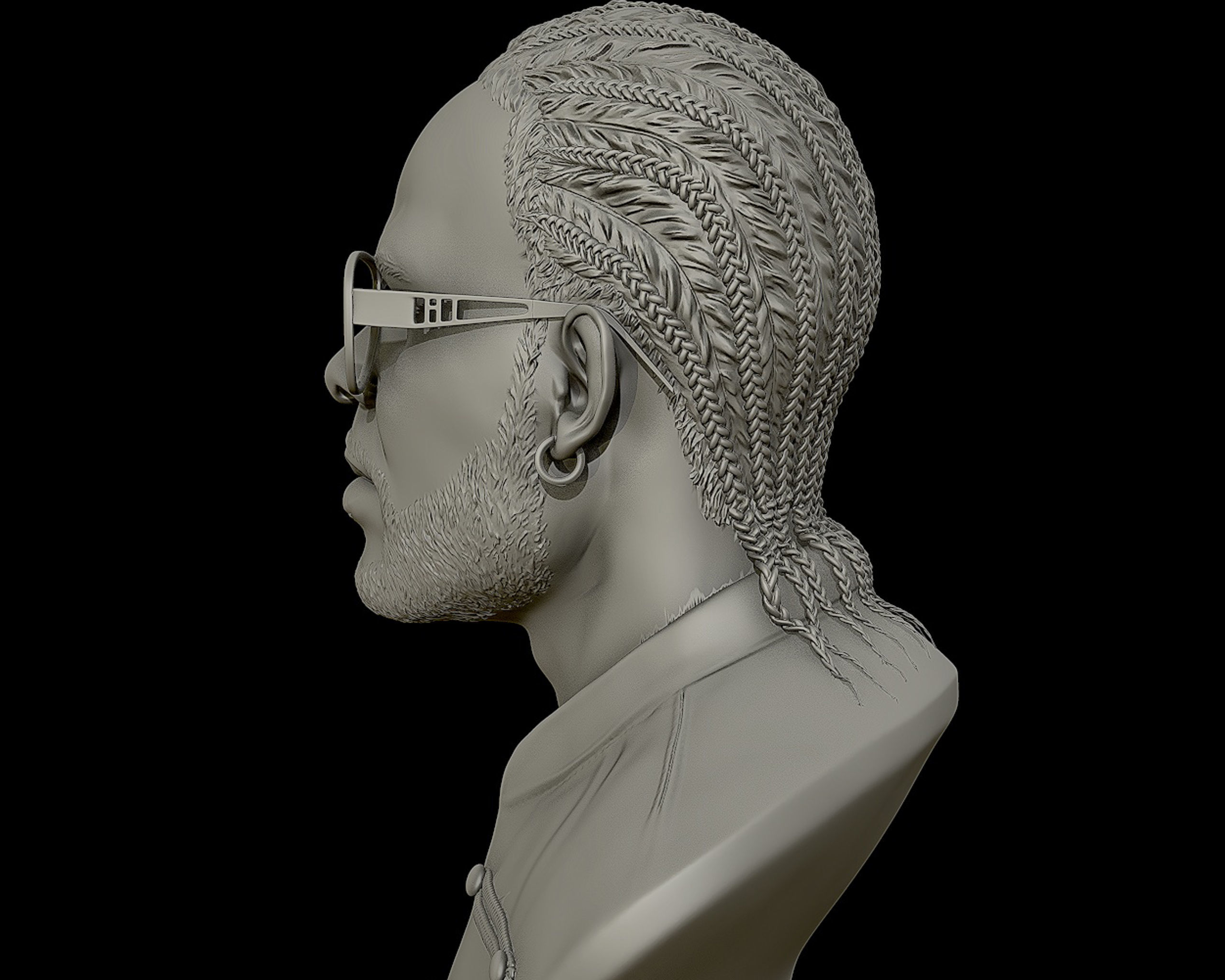 R Kelly portrait sculpture 3D print model_23