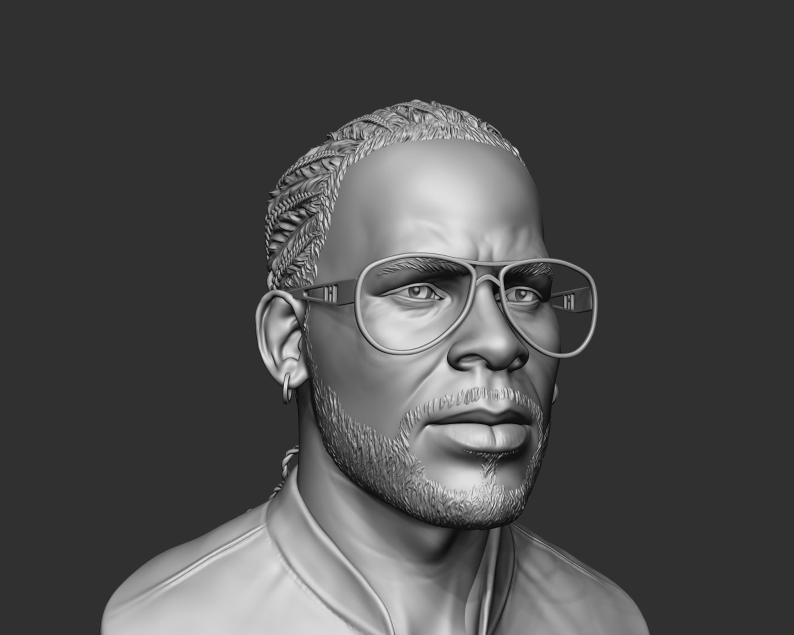 R Kelly portrait sculpture 3D print model_14