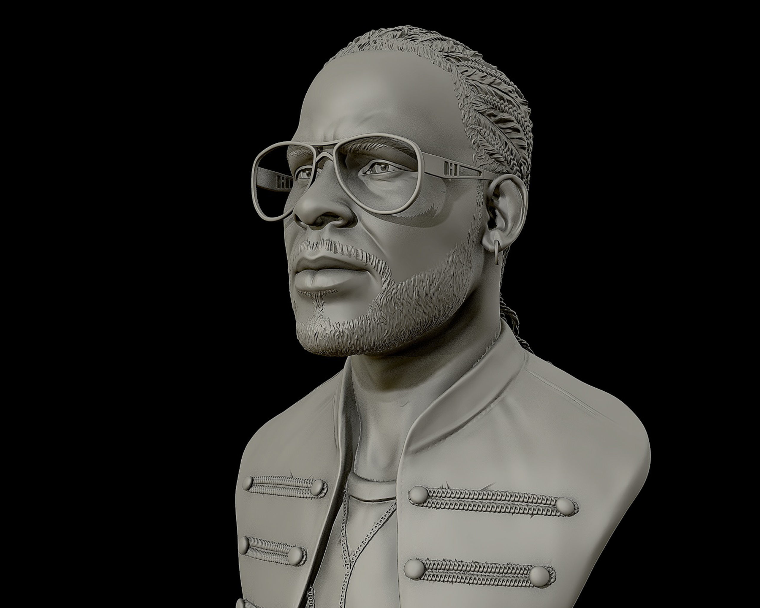 R Kelly portrait sculpture 3D print model_21