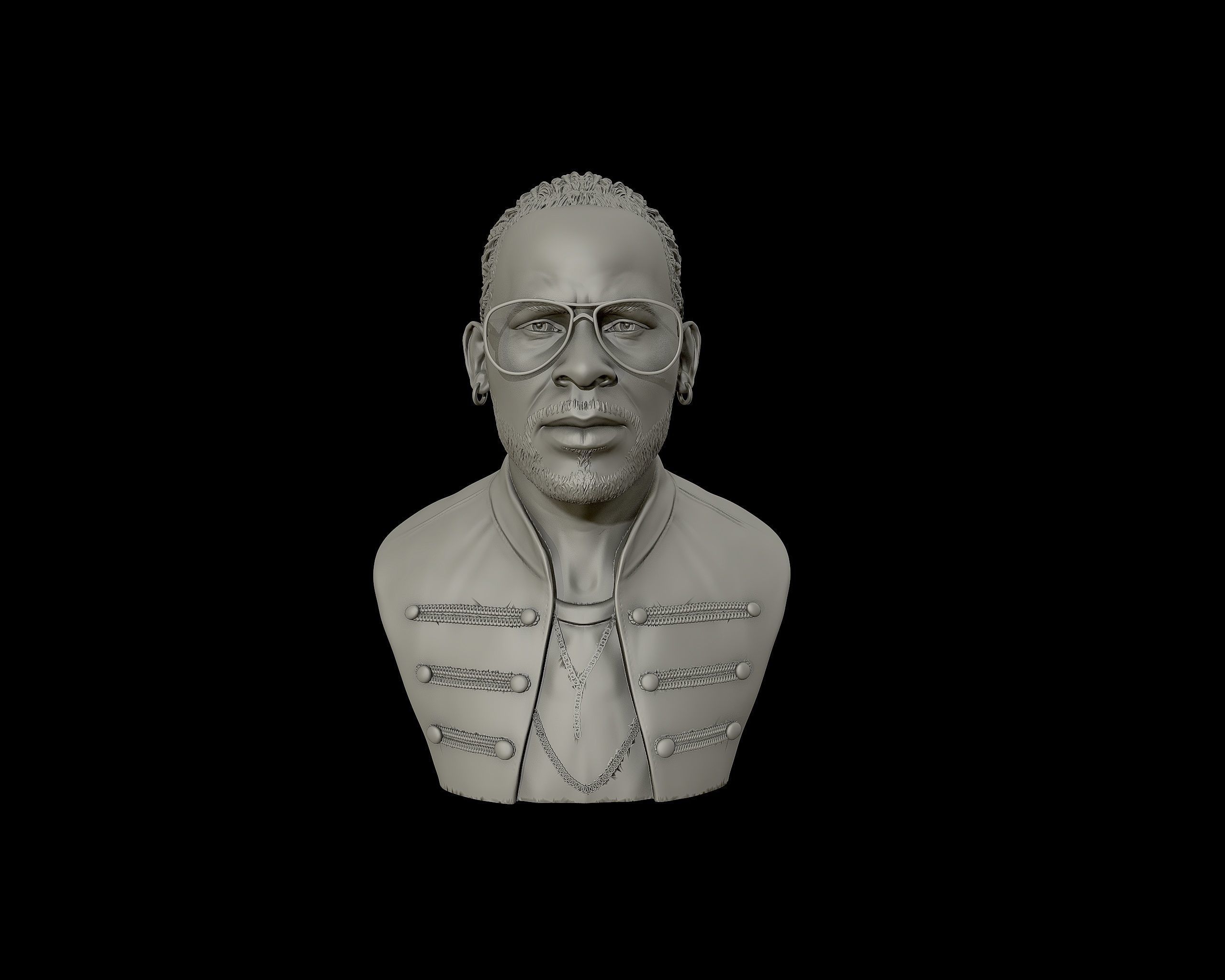 R Kelly portrait sculpture 3D print model_25