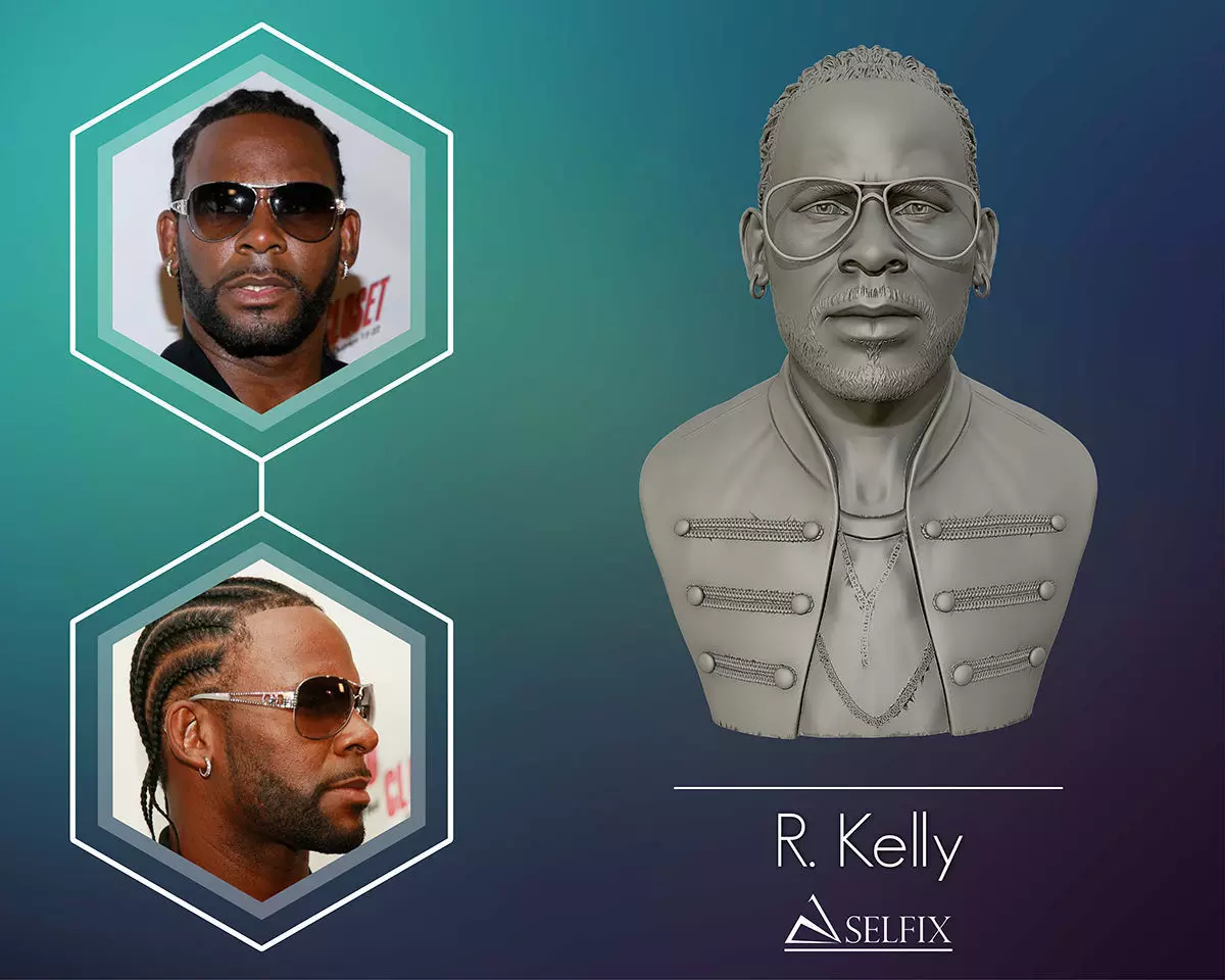 R Kelly portrait sculpture 3D print model_0