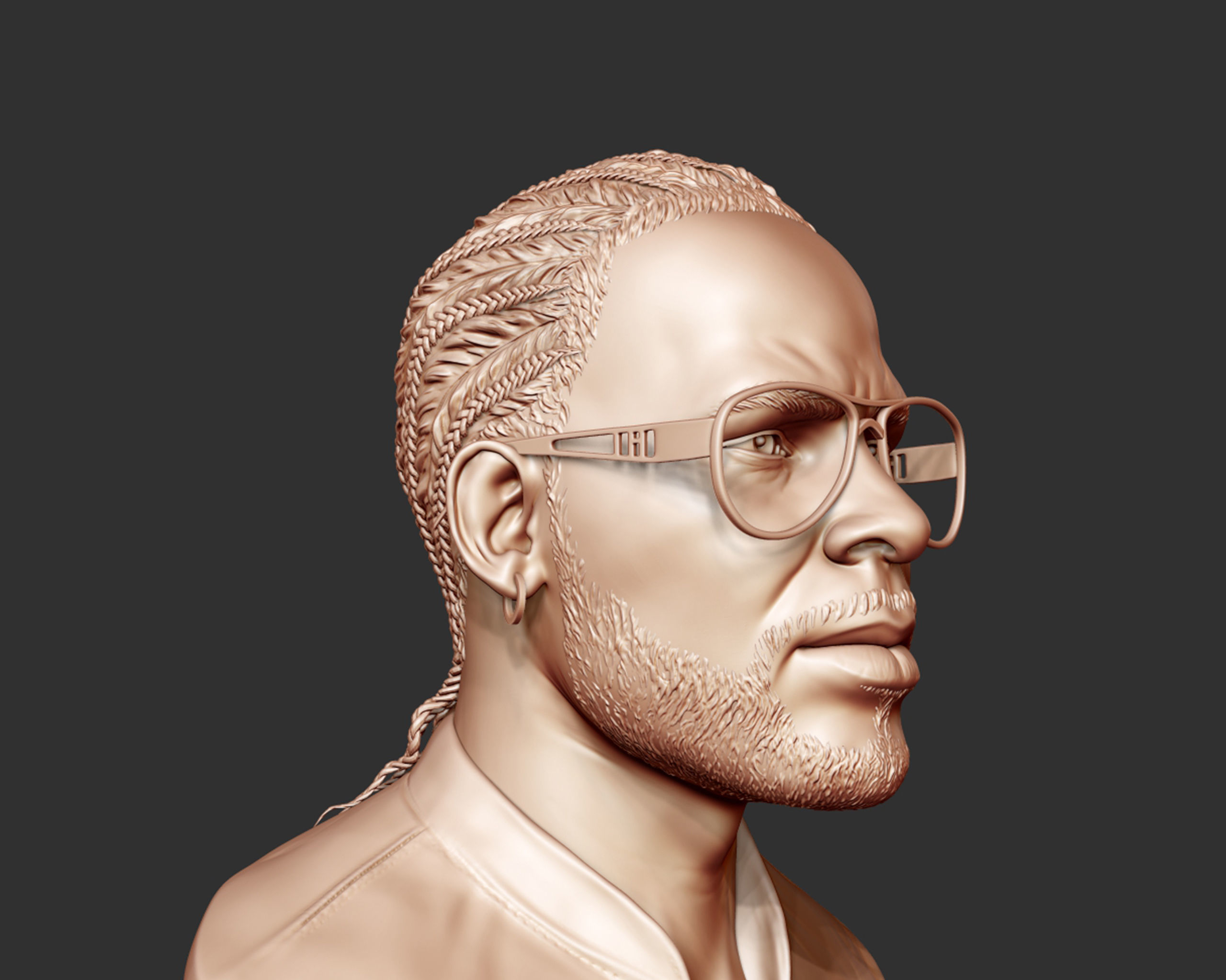 R Kelly portrait sculpture 3D print model_4