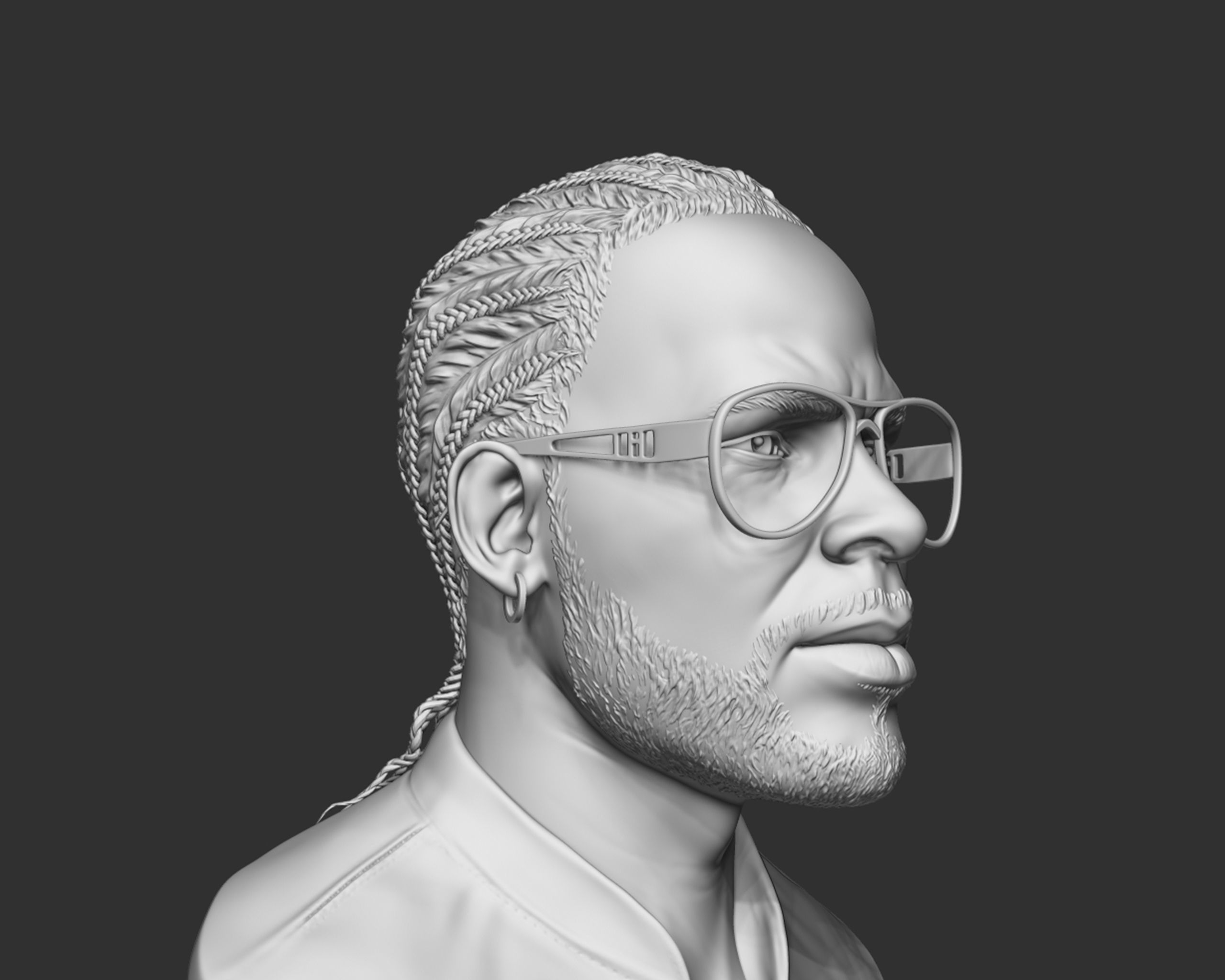 R Kelly portrait sculpture 3D print model_10