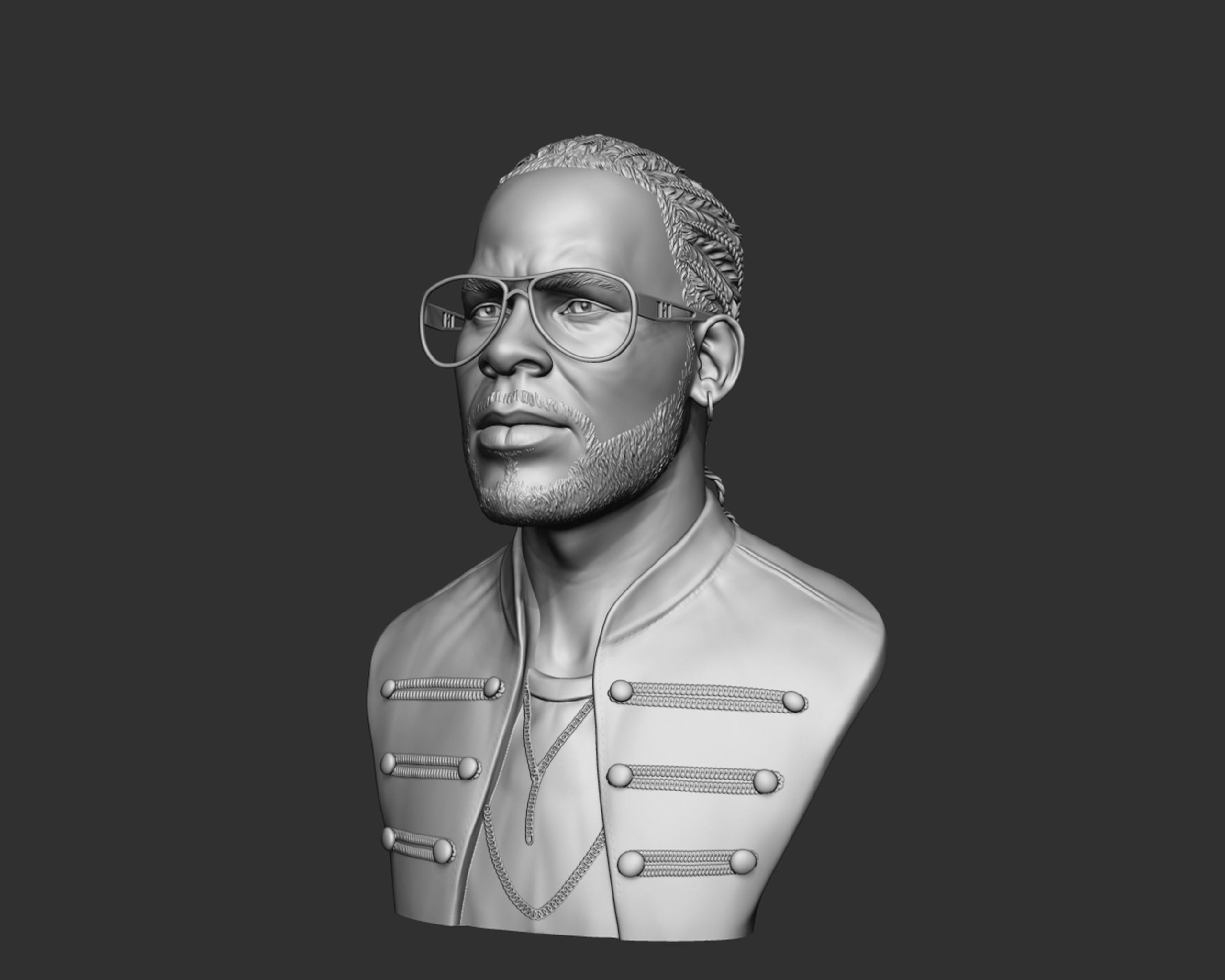 R Kelly portrait sculpture 3D print model_17
