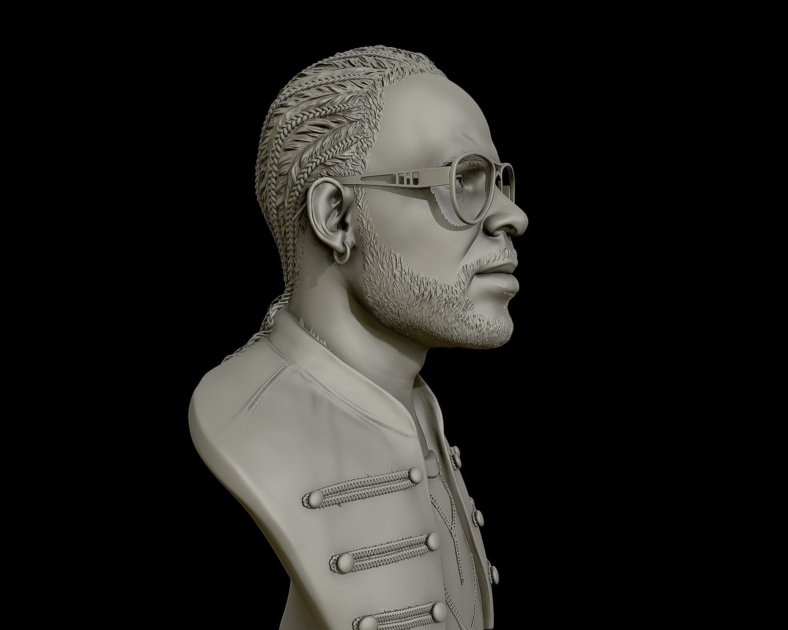 R Kelly portrait sculpture 3D print model_22