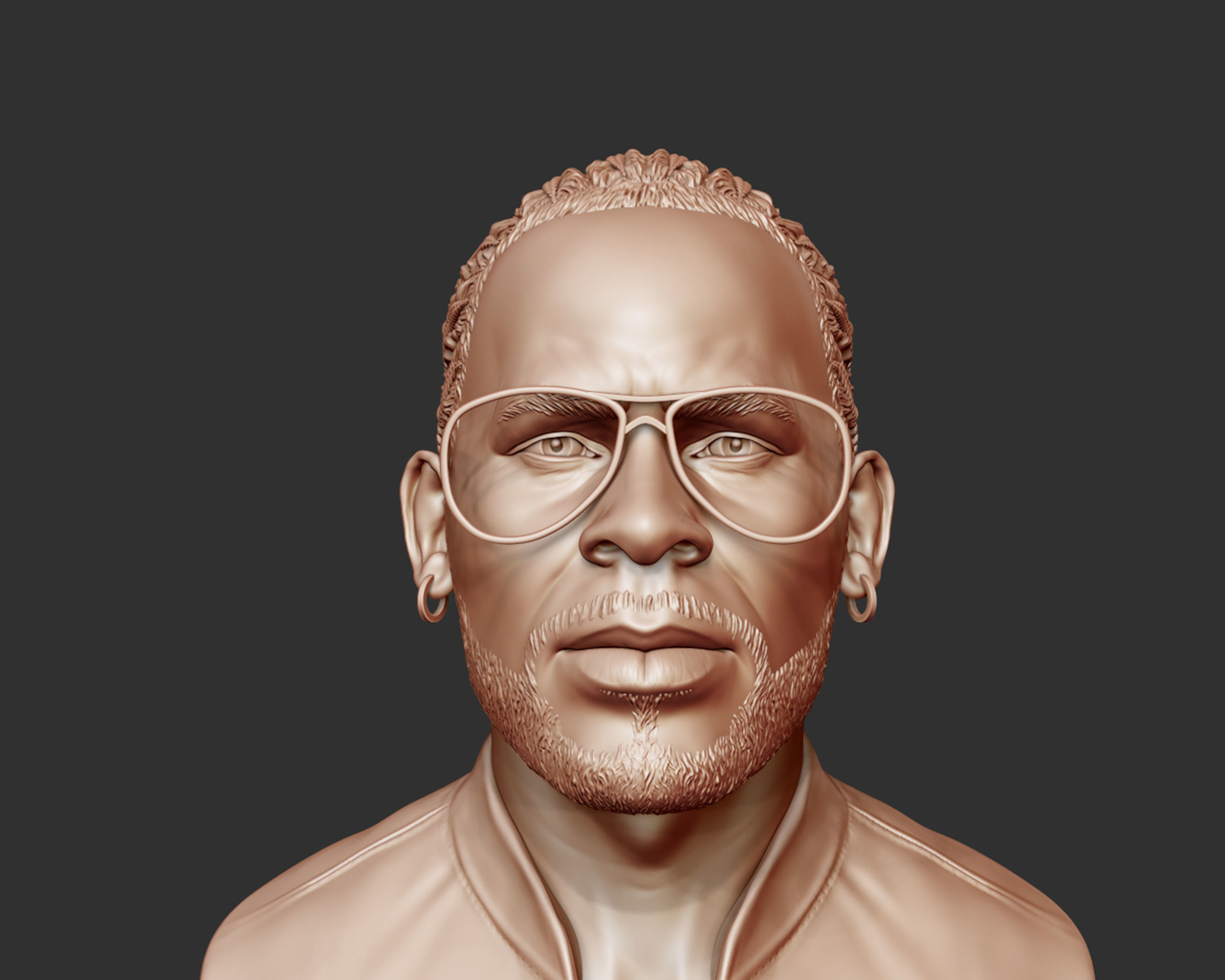 R Kelly portrait sculpture 3D print model_2