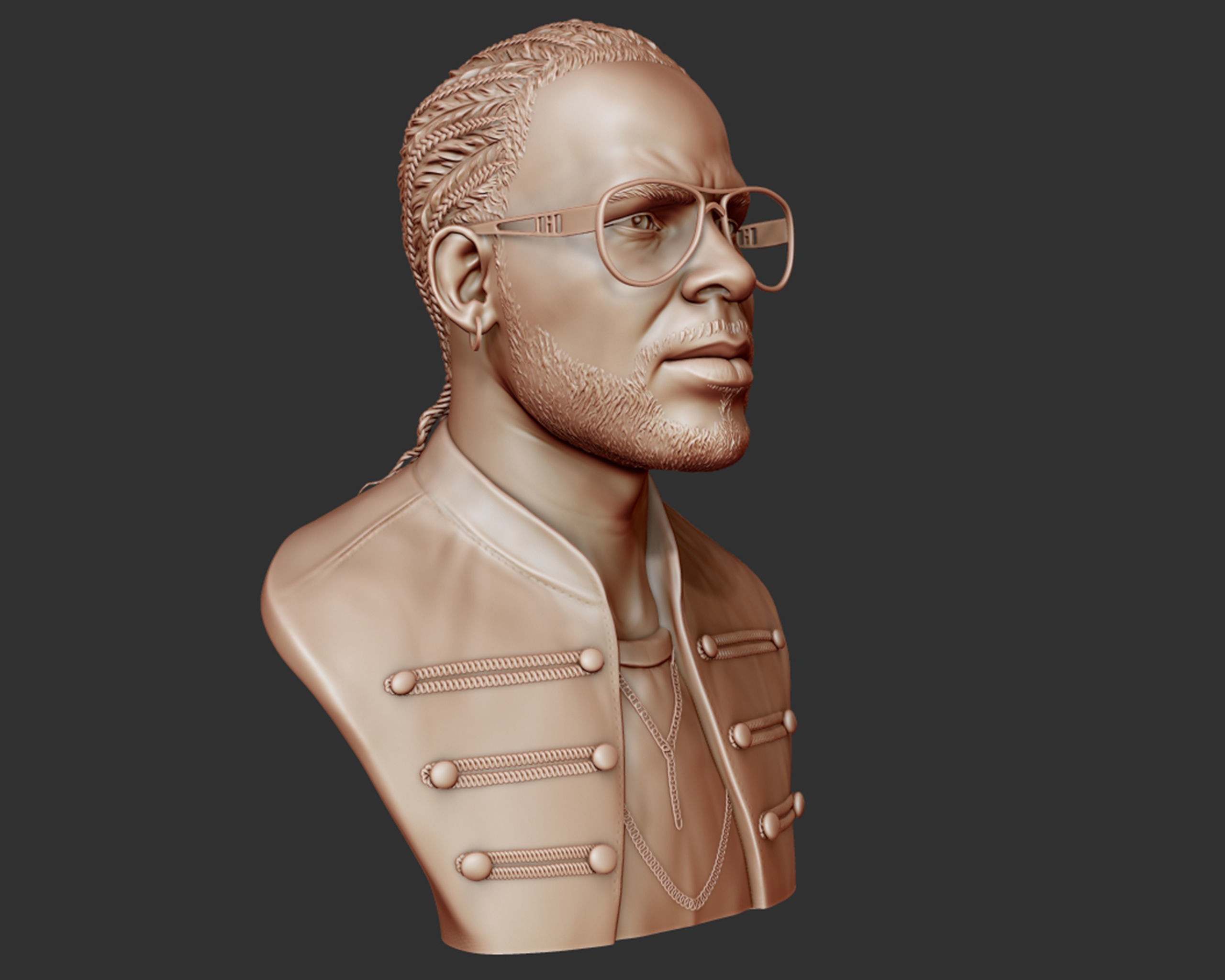 R Kelly portrait sculpture 3D print model_7