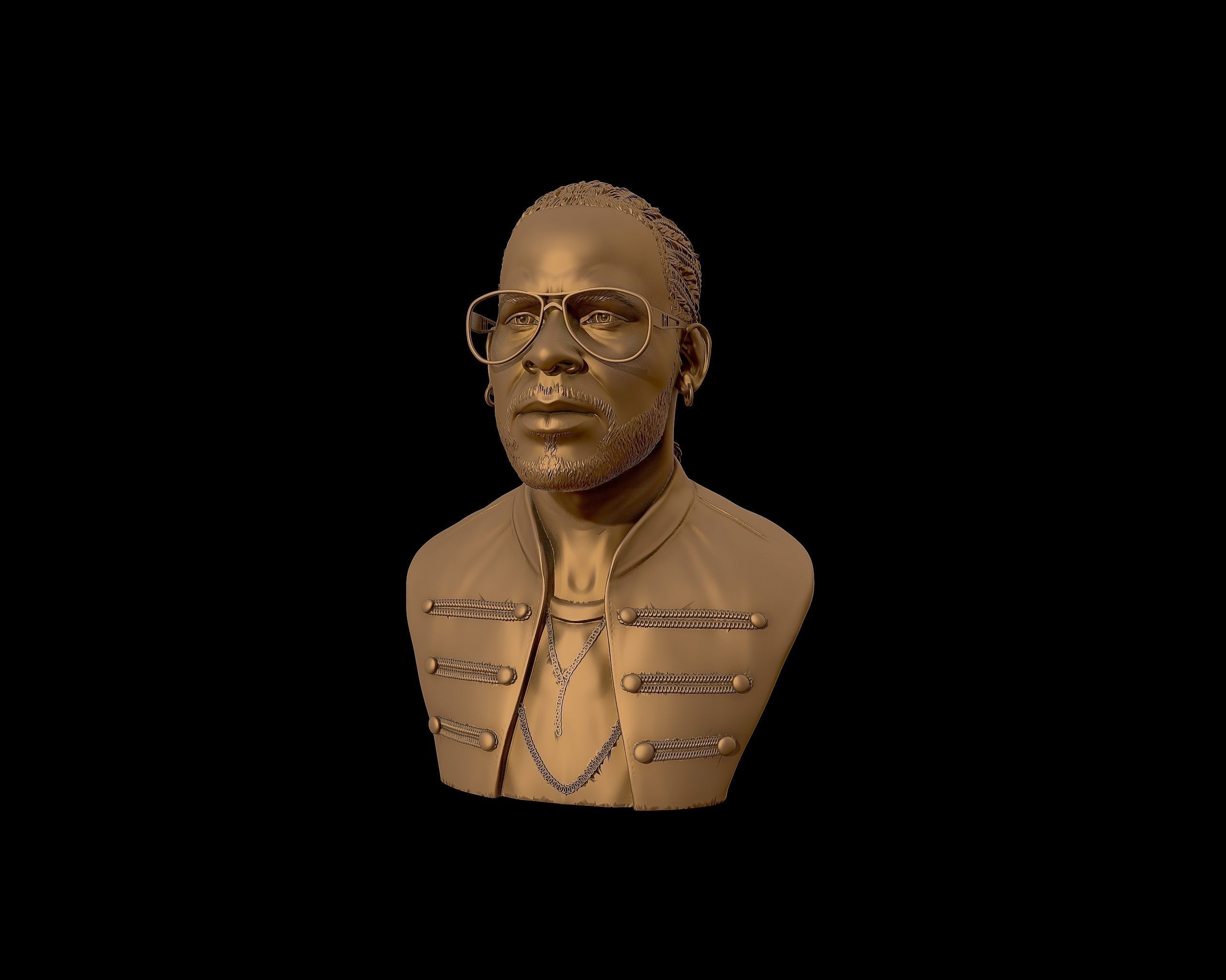 R Kelly portrait sculpture 3D print model_29