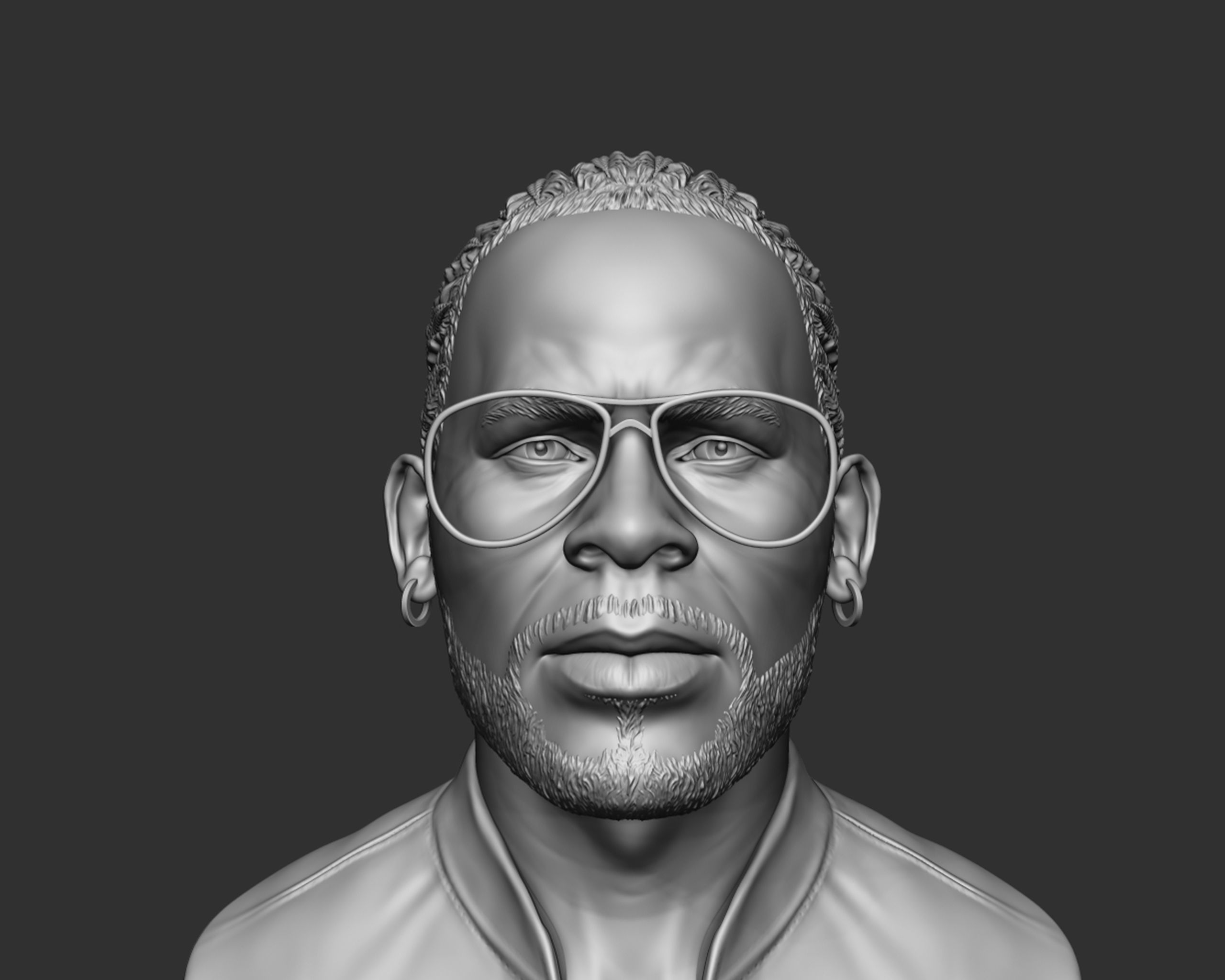 R Kelly portrait sculpture 3D print model_15