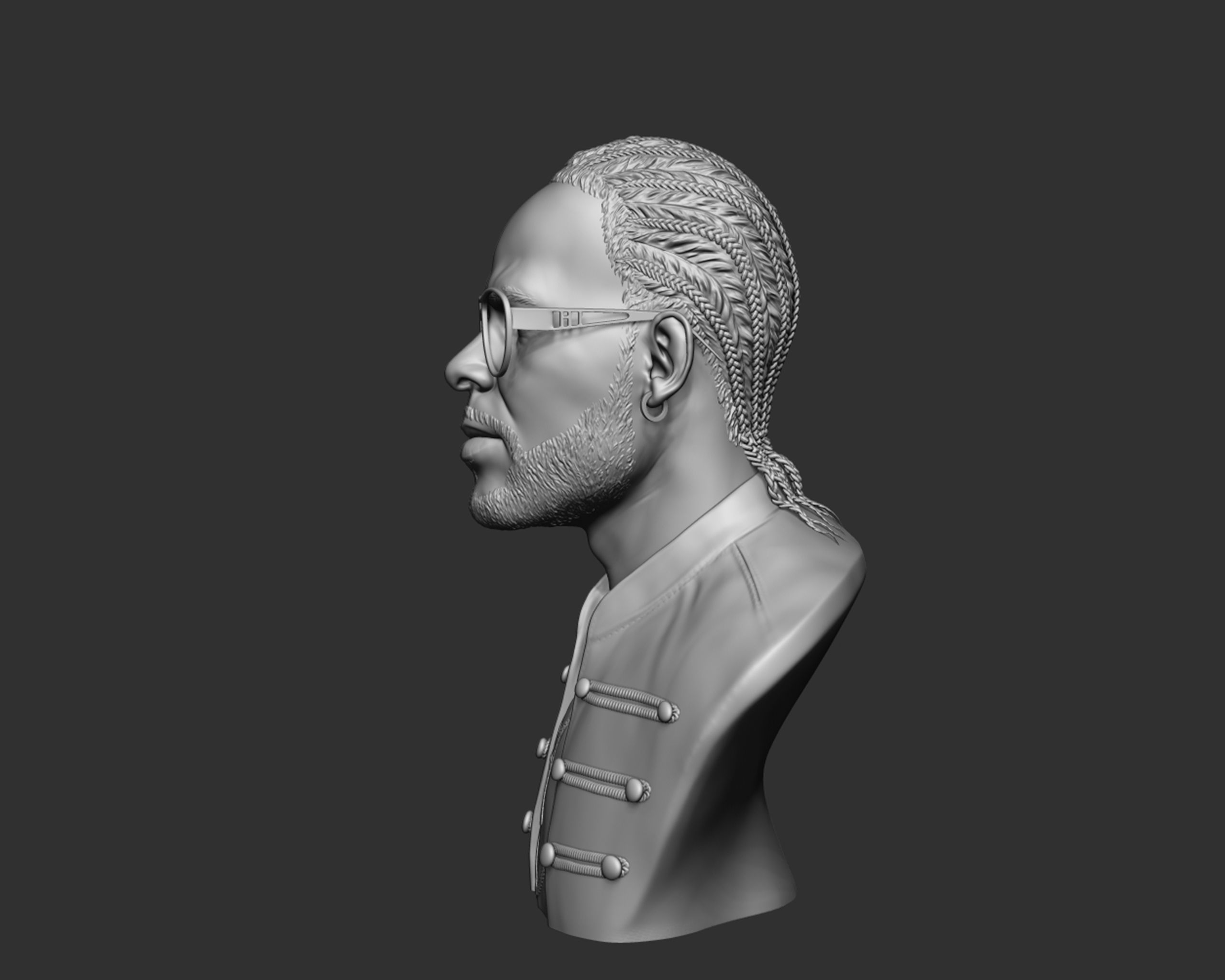 R Kelly portrait sculpture 3D print model_19