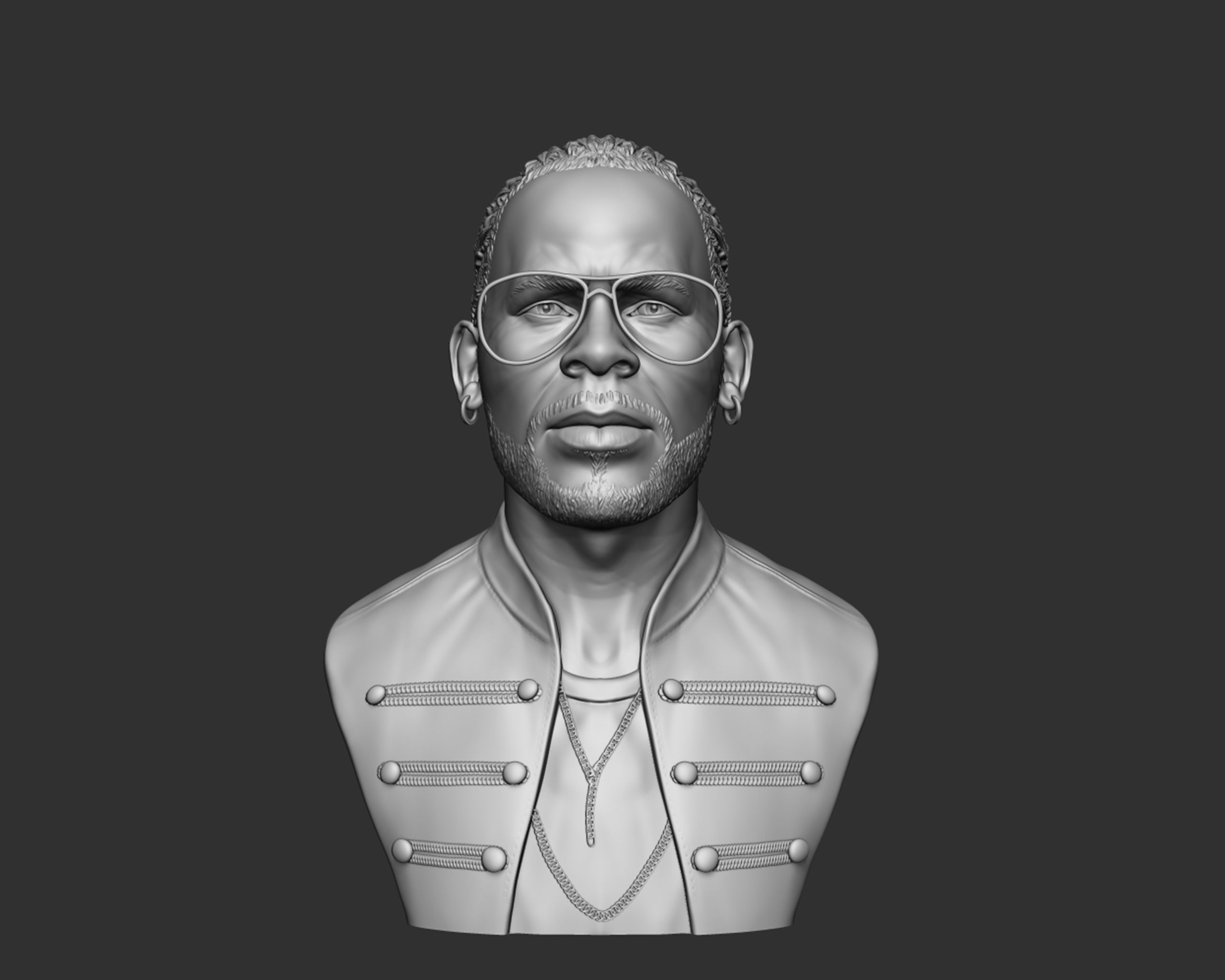 R Kelly portrait sculpture 3D print model_16