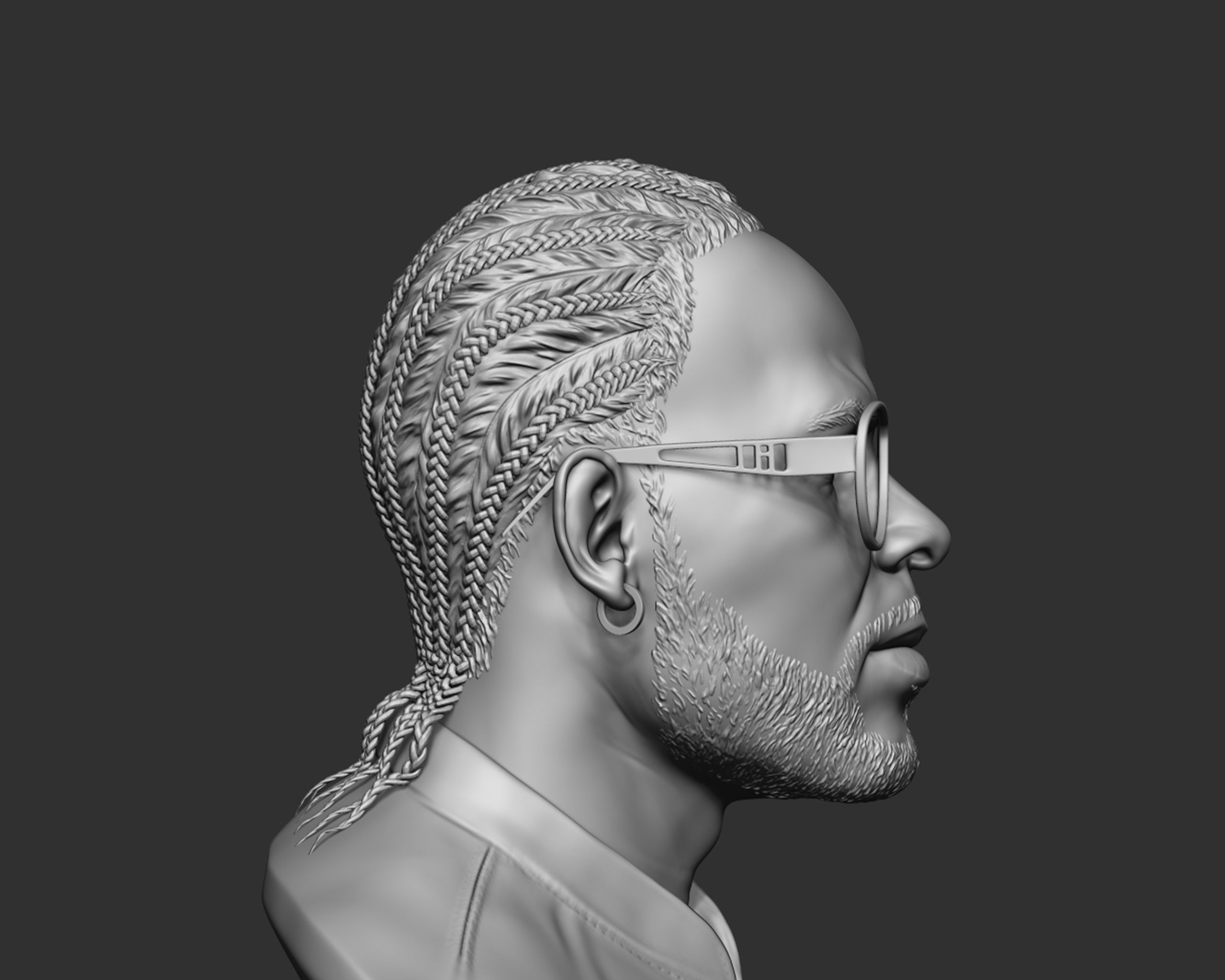 R Kelly portrait sculpture 3D print model_11