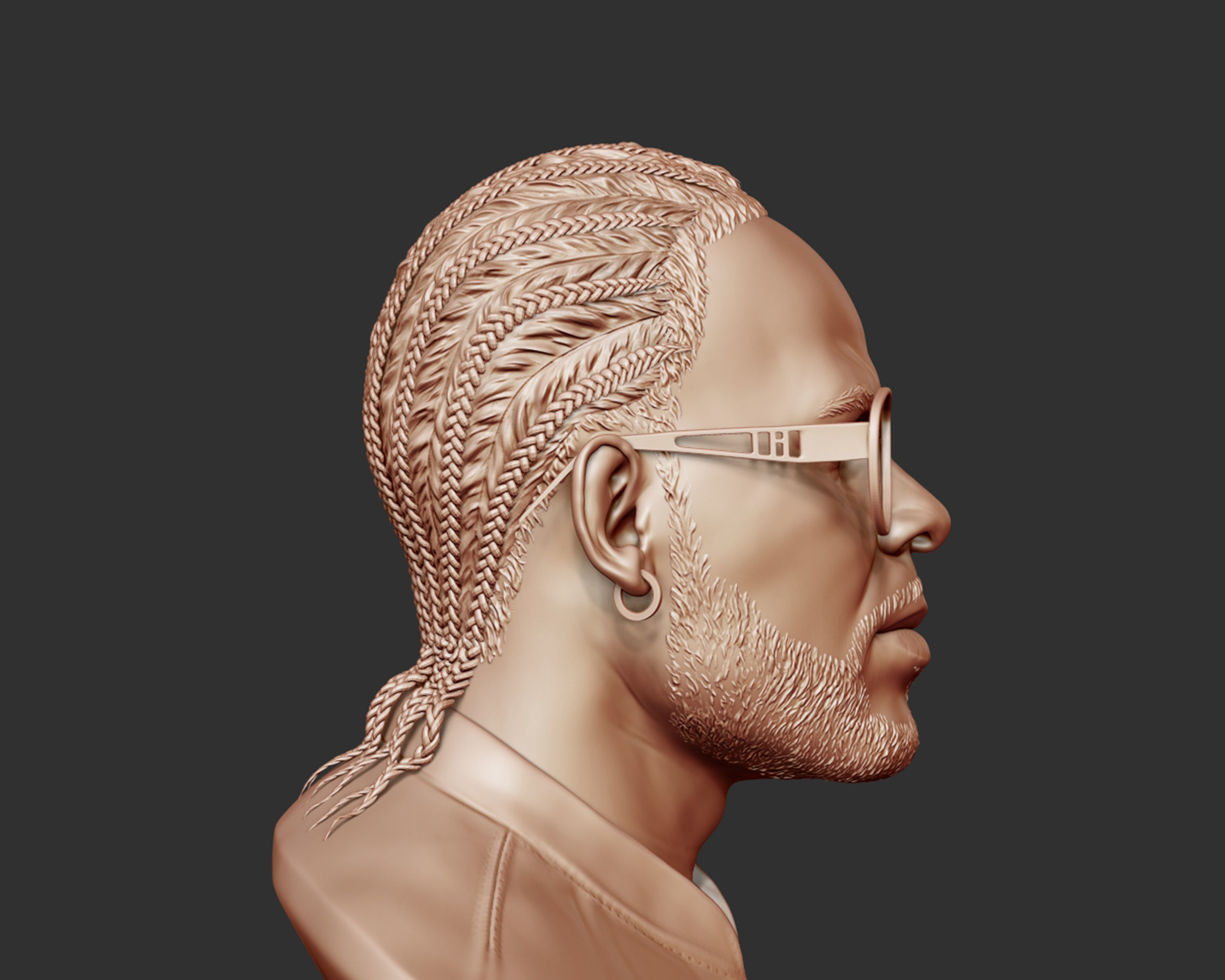 R Kelly portrait sculpture 3D print model_5