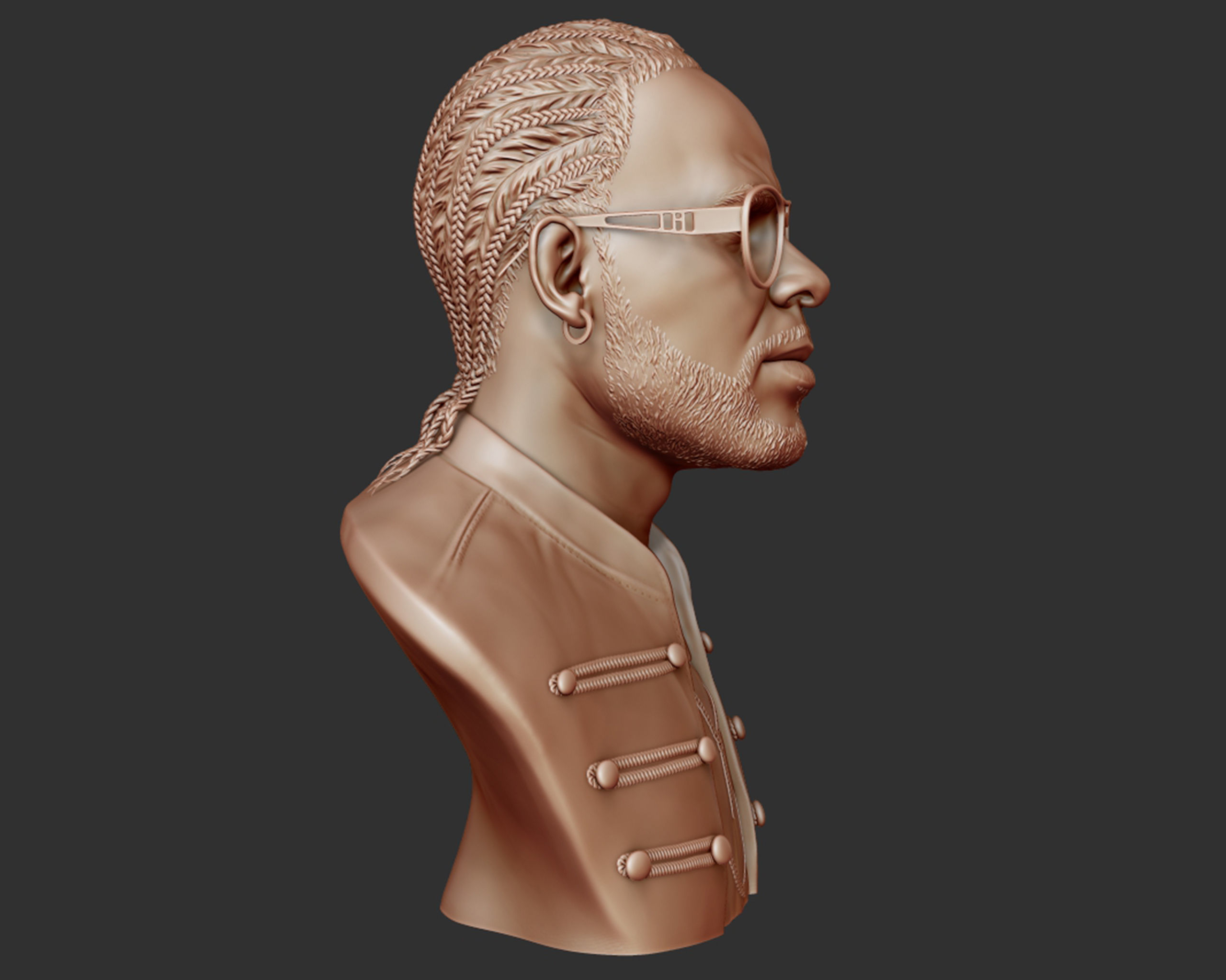 R Kelly portrait sculpture 3D print model_8