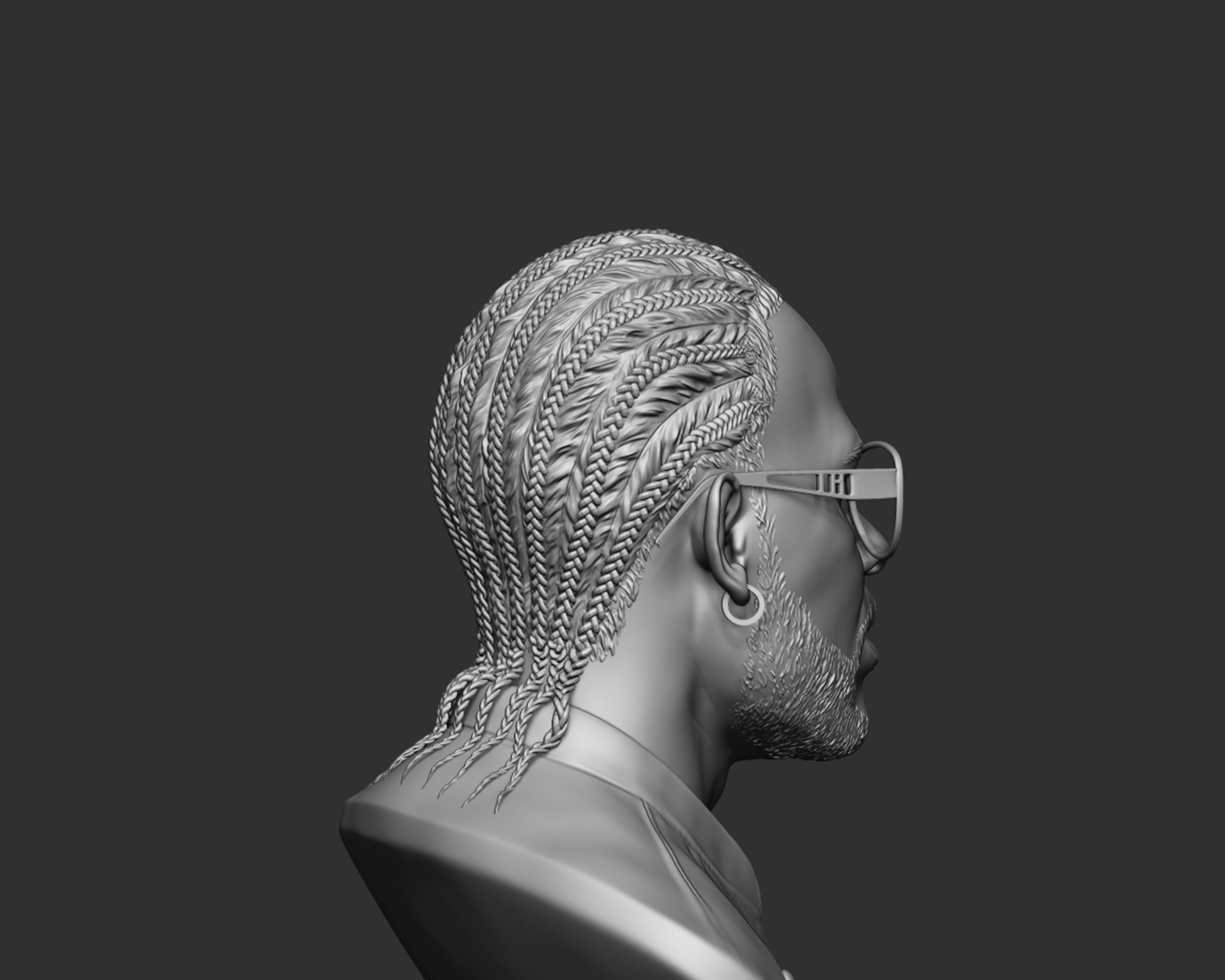 R Kelly portrait sculpture 3D print model_12