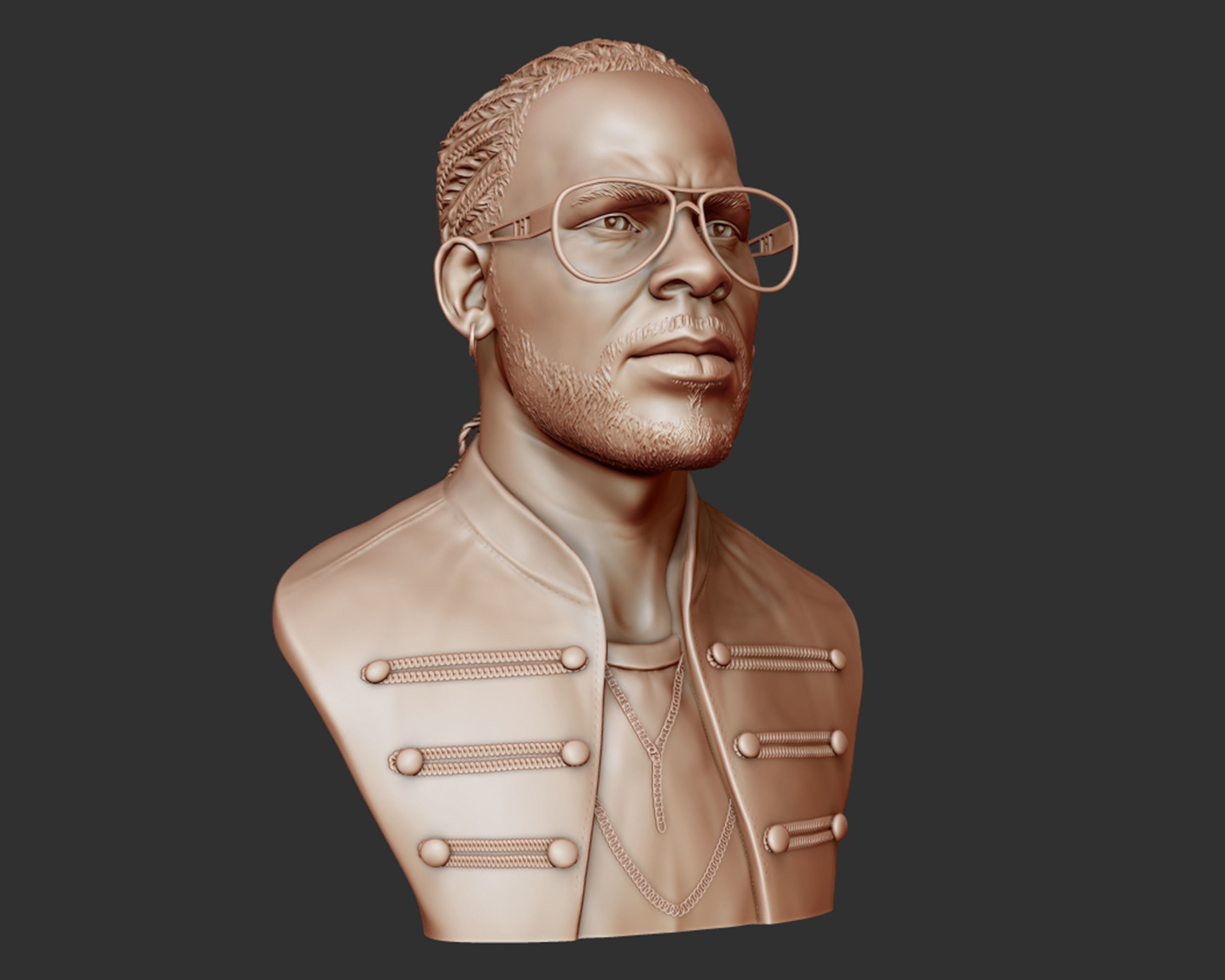 R Kelly portrait sculpture 3D print model_6