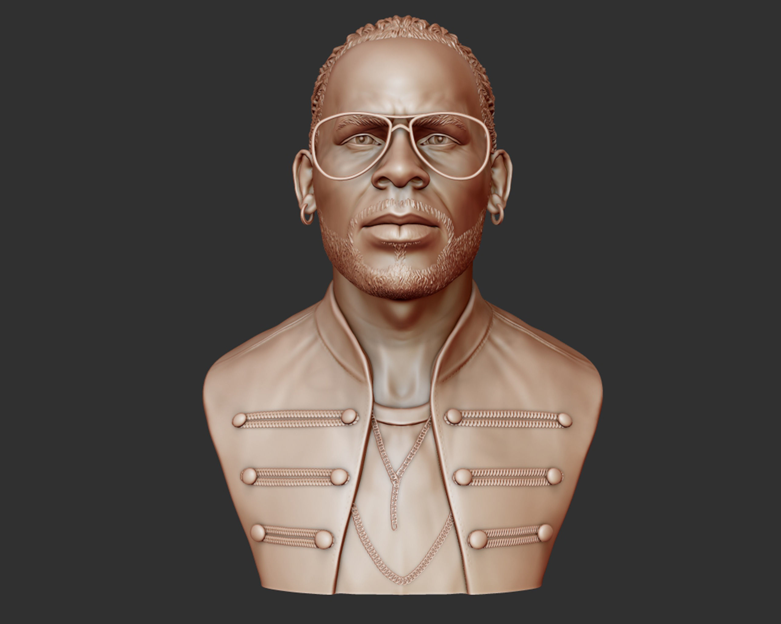 R Kelly portrait sculpture 3D print model_9