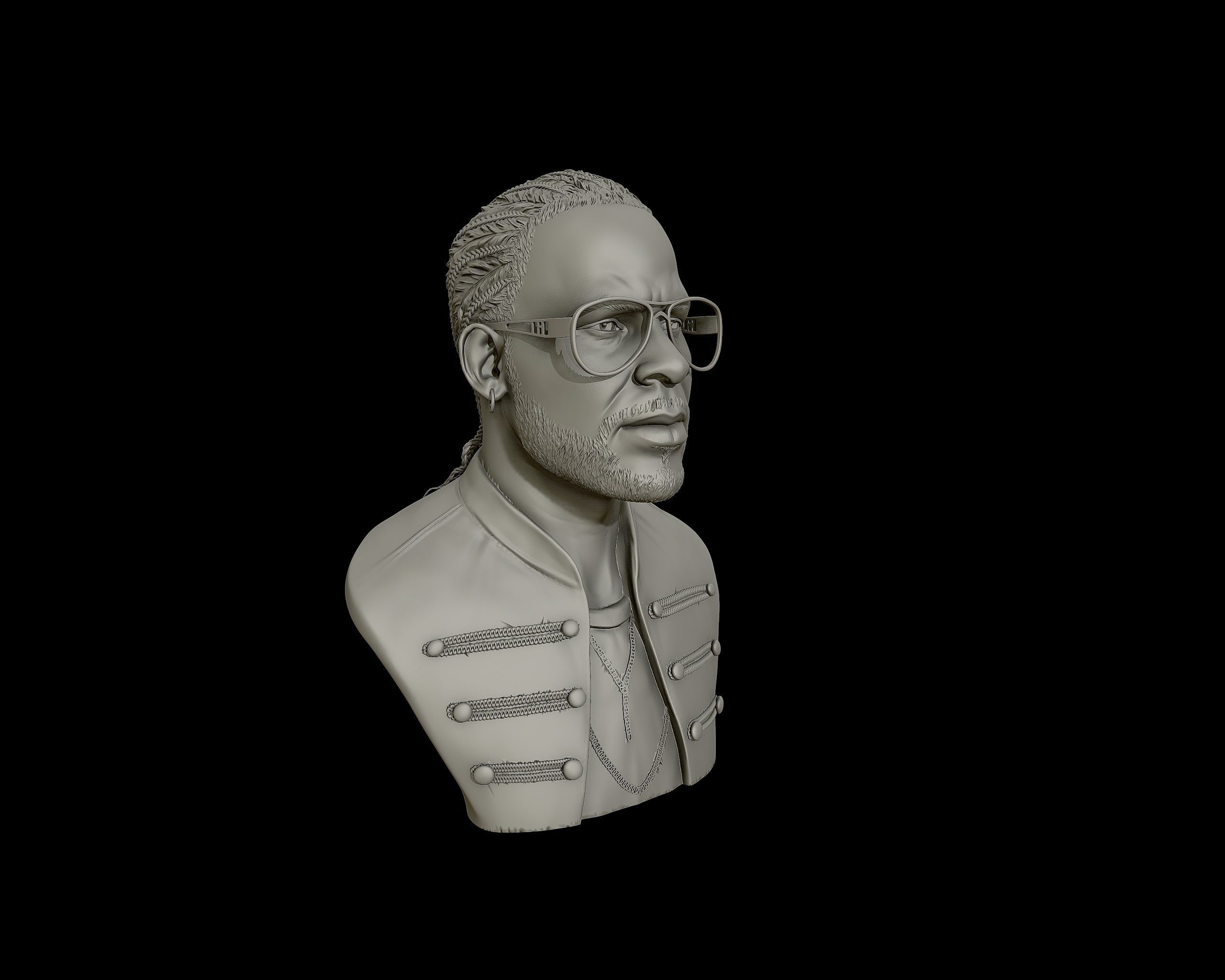 R Kelly portrait sculpture 3D print model_27