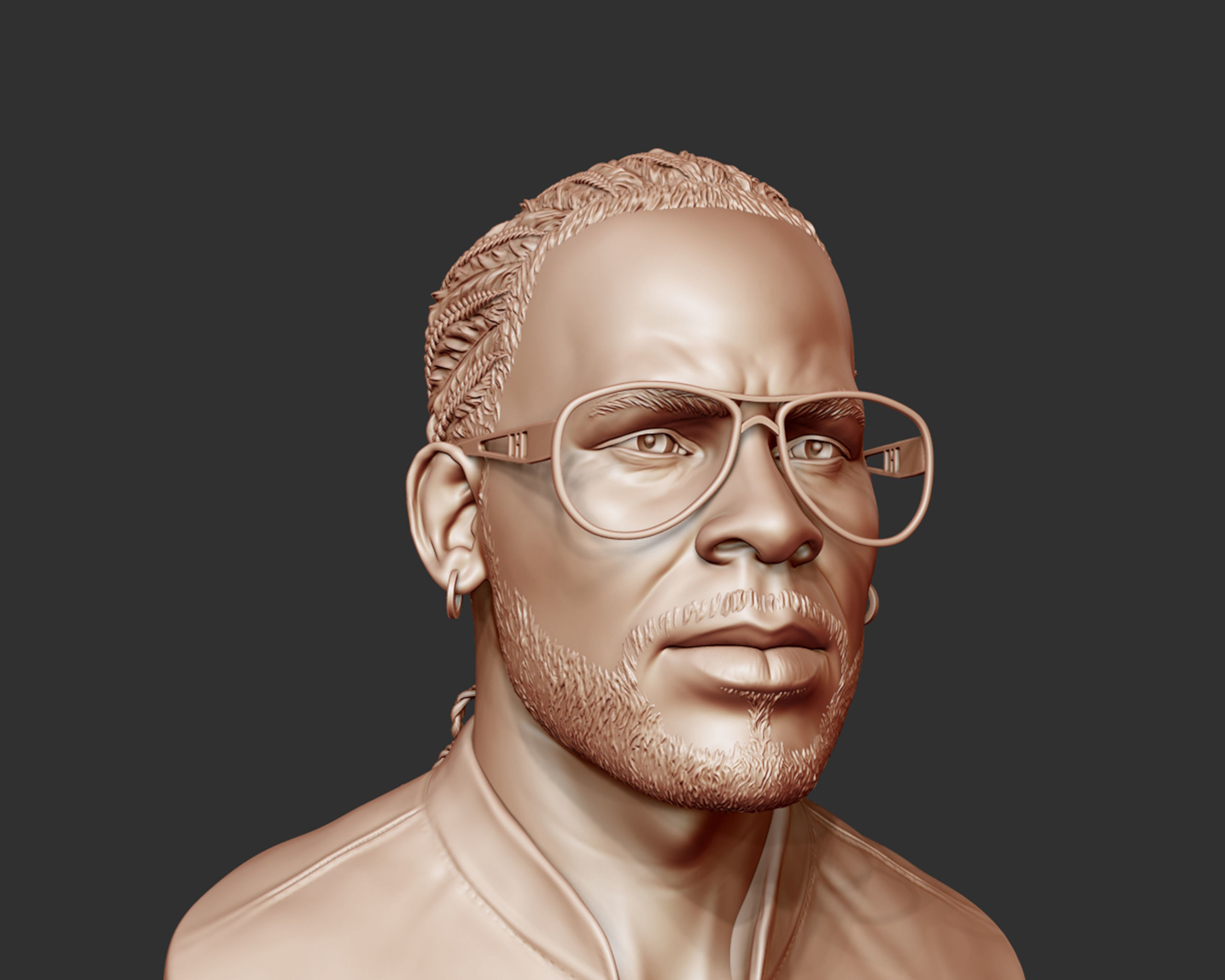 R Kelly portrait sculpture 3D print model_3