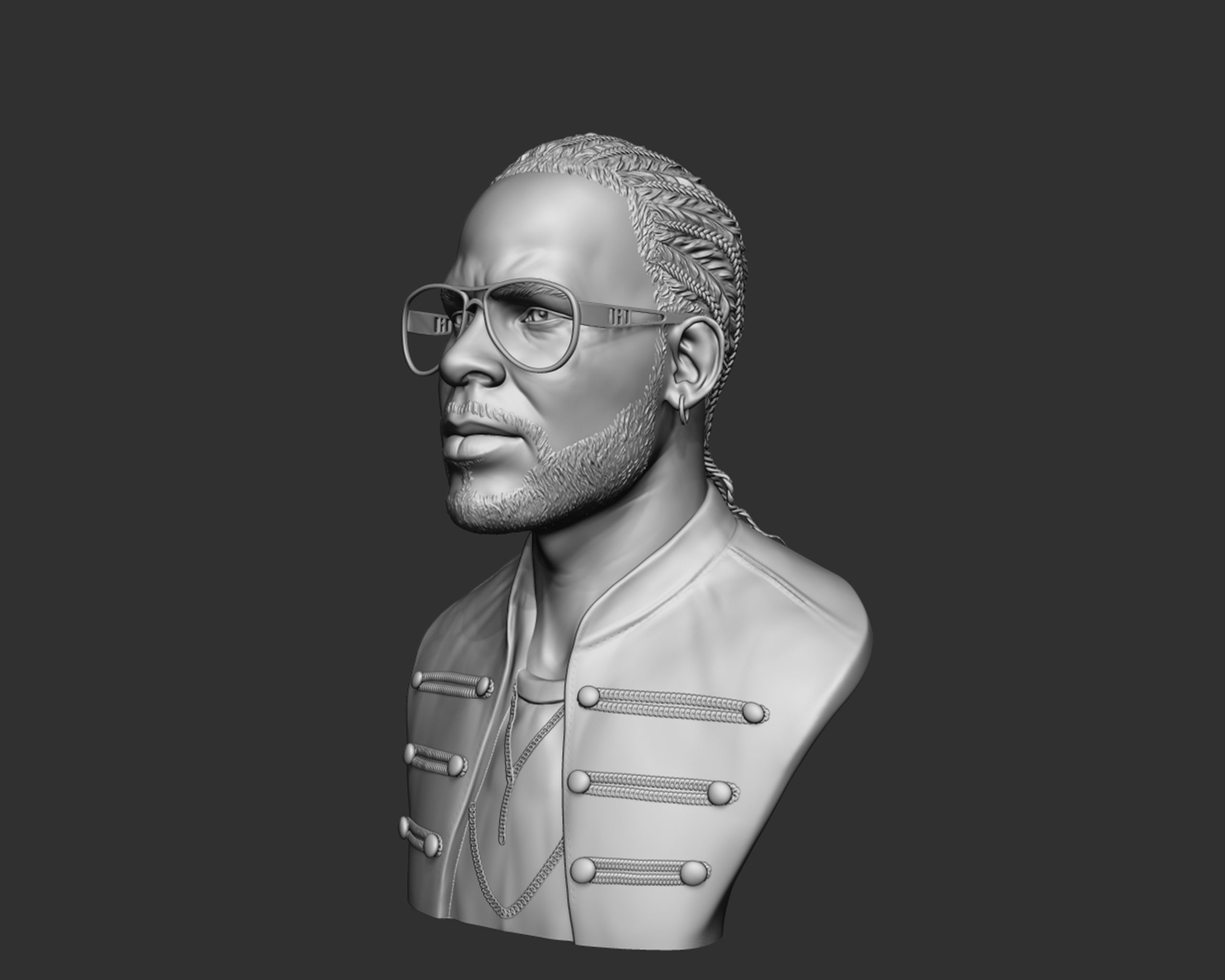 R Kelly portrait sculpture 3D print model_18
