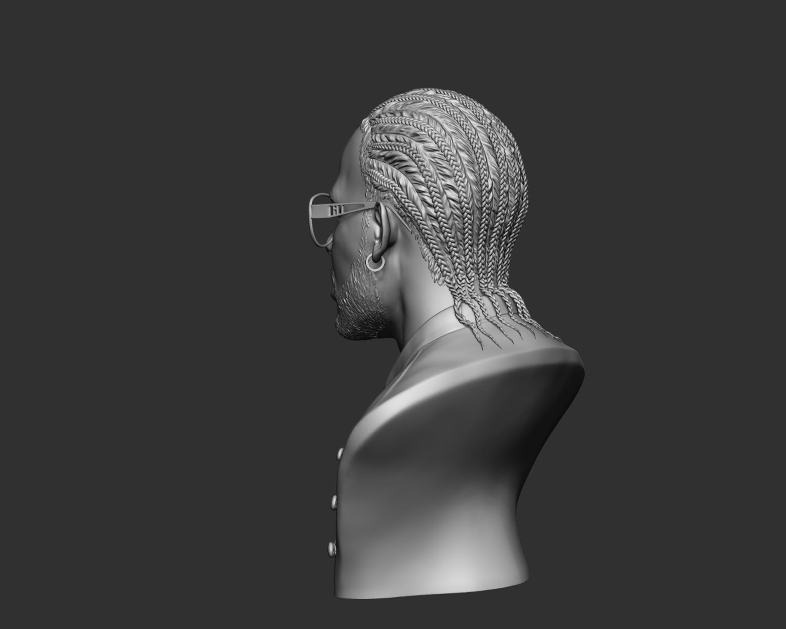 R Kelly portrait sculpture 3D print model_20