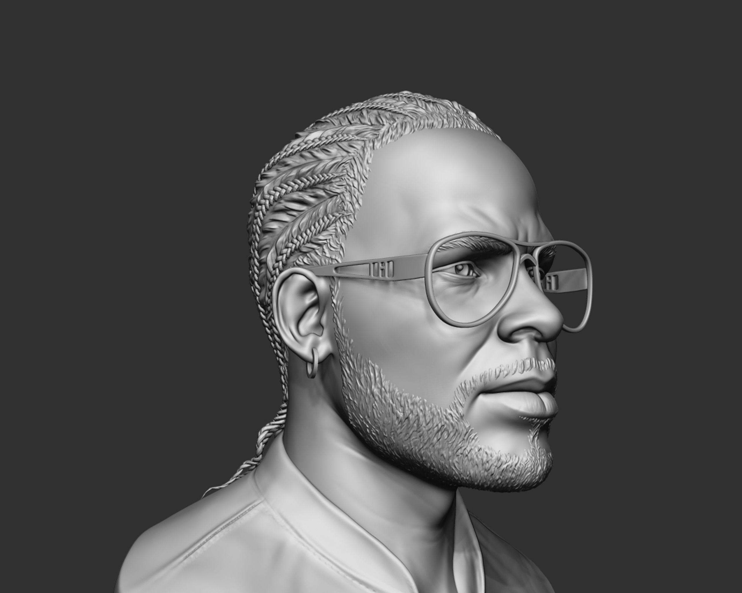 R Kelly portrait sculpture 3D print model_13