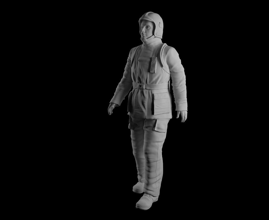Fireman 3D sculpture 3D print model_3