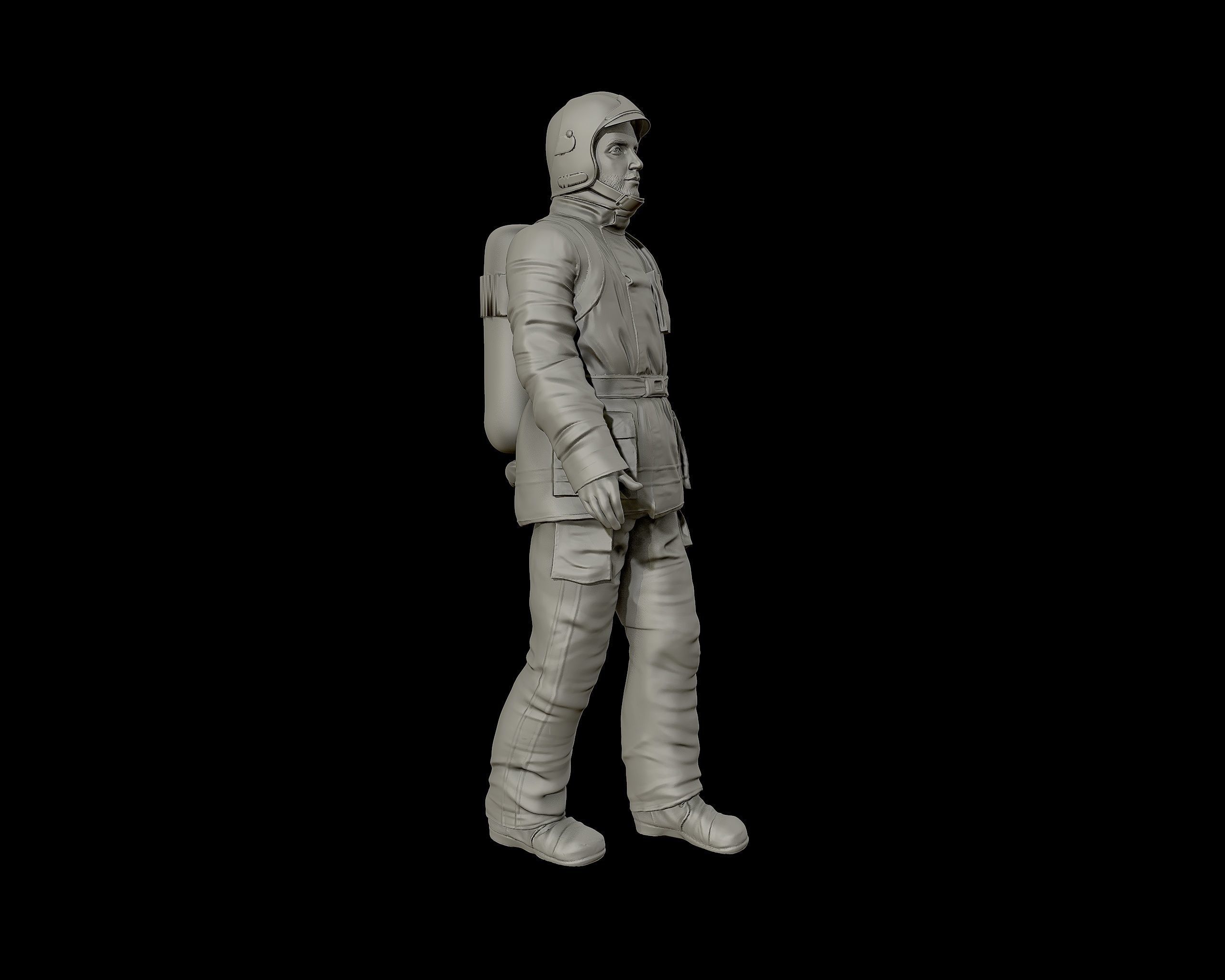 Fireman 3D sculpture 3D print model_20