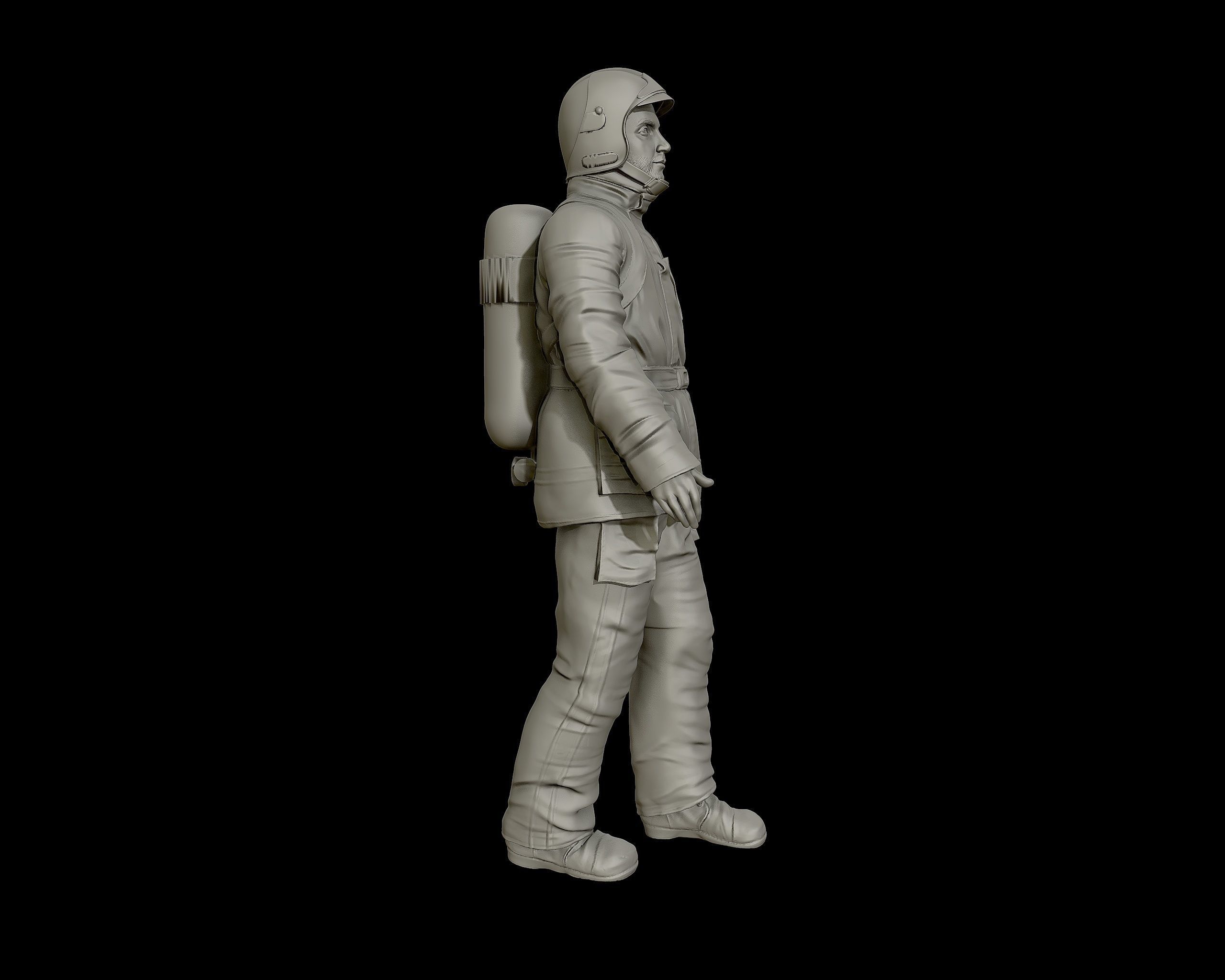 Fireman 3D sculpture 3D print model_16