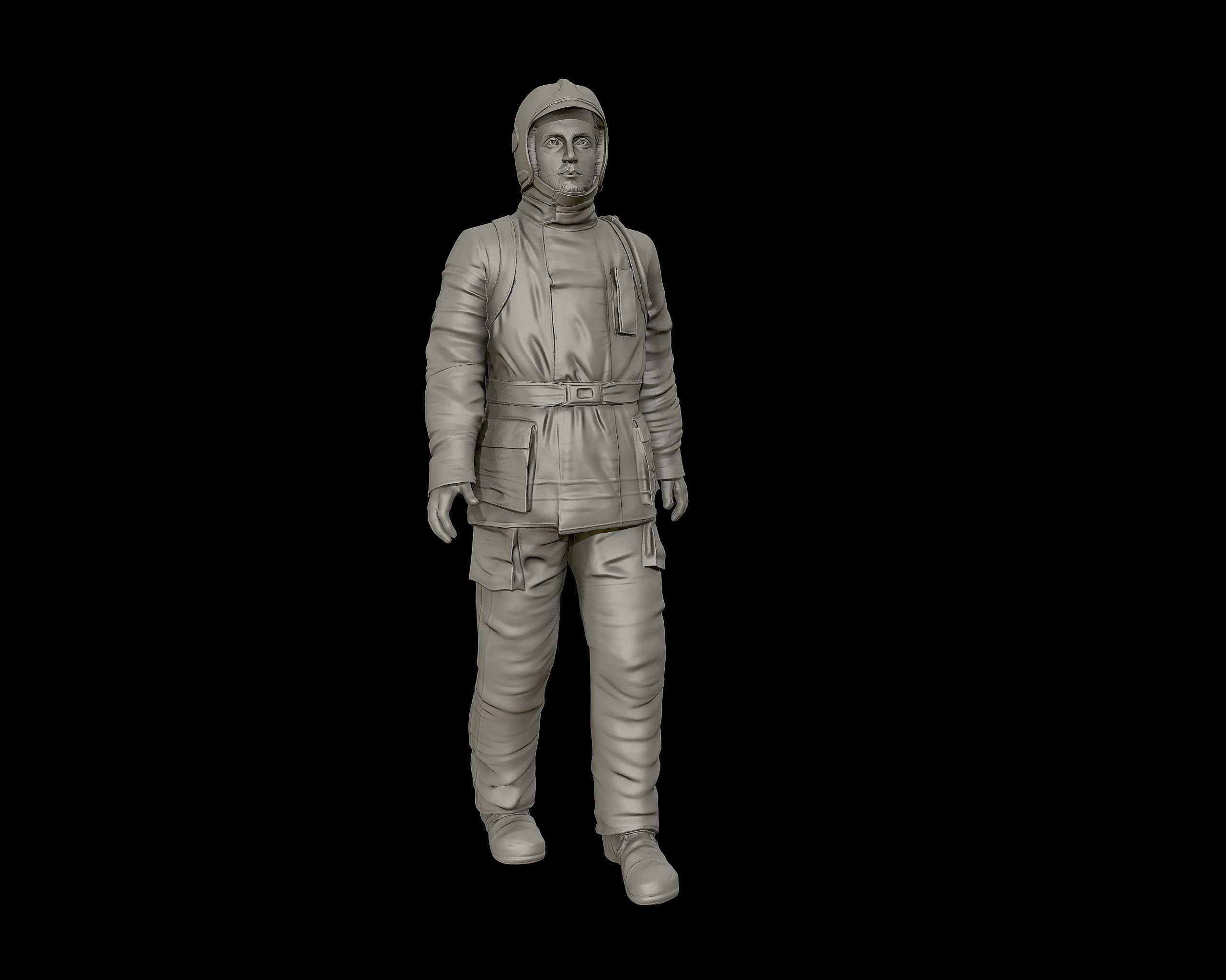 Fireman 3D sculpture 3D print model_15