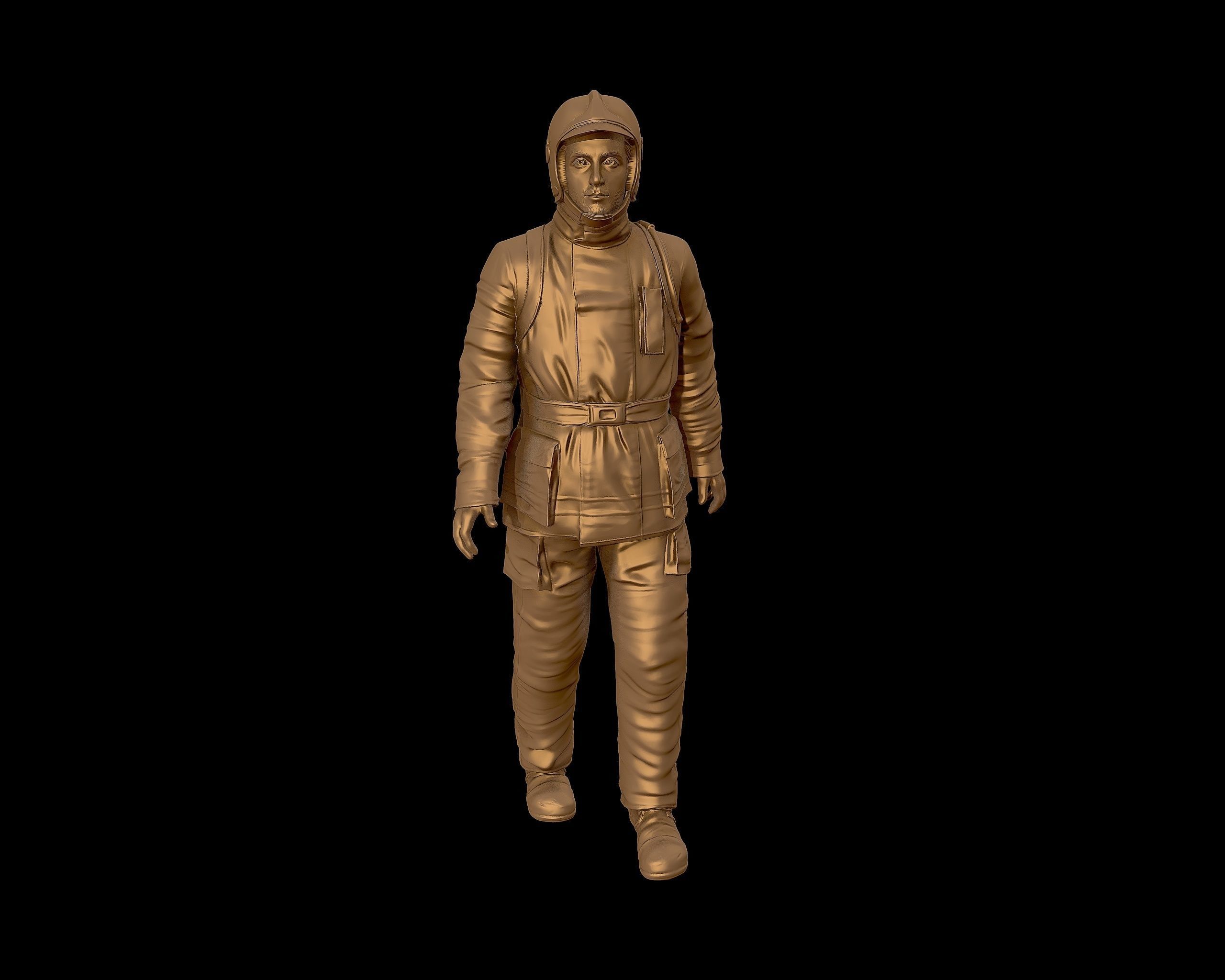 Fireman 3D sculpture 3D print model_21