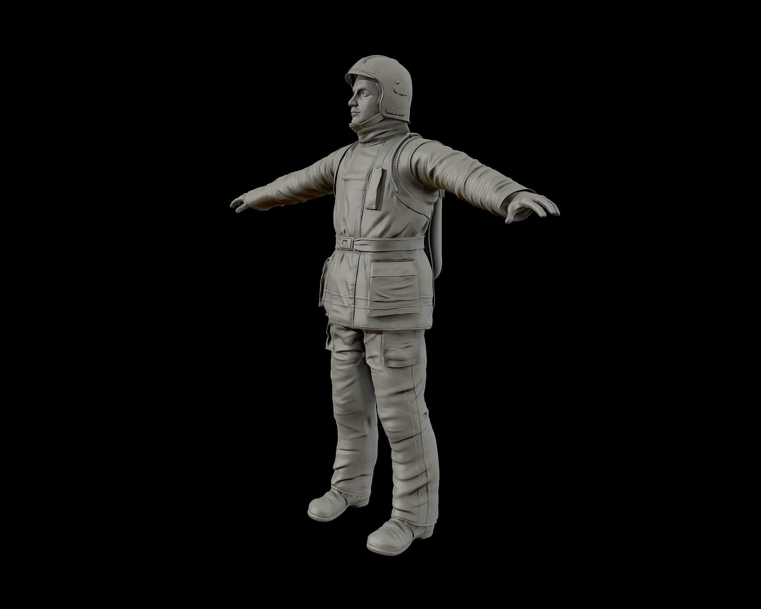 Fireman 3D sculpture 3D print model_24