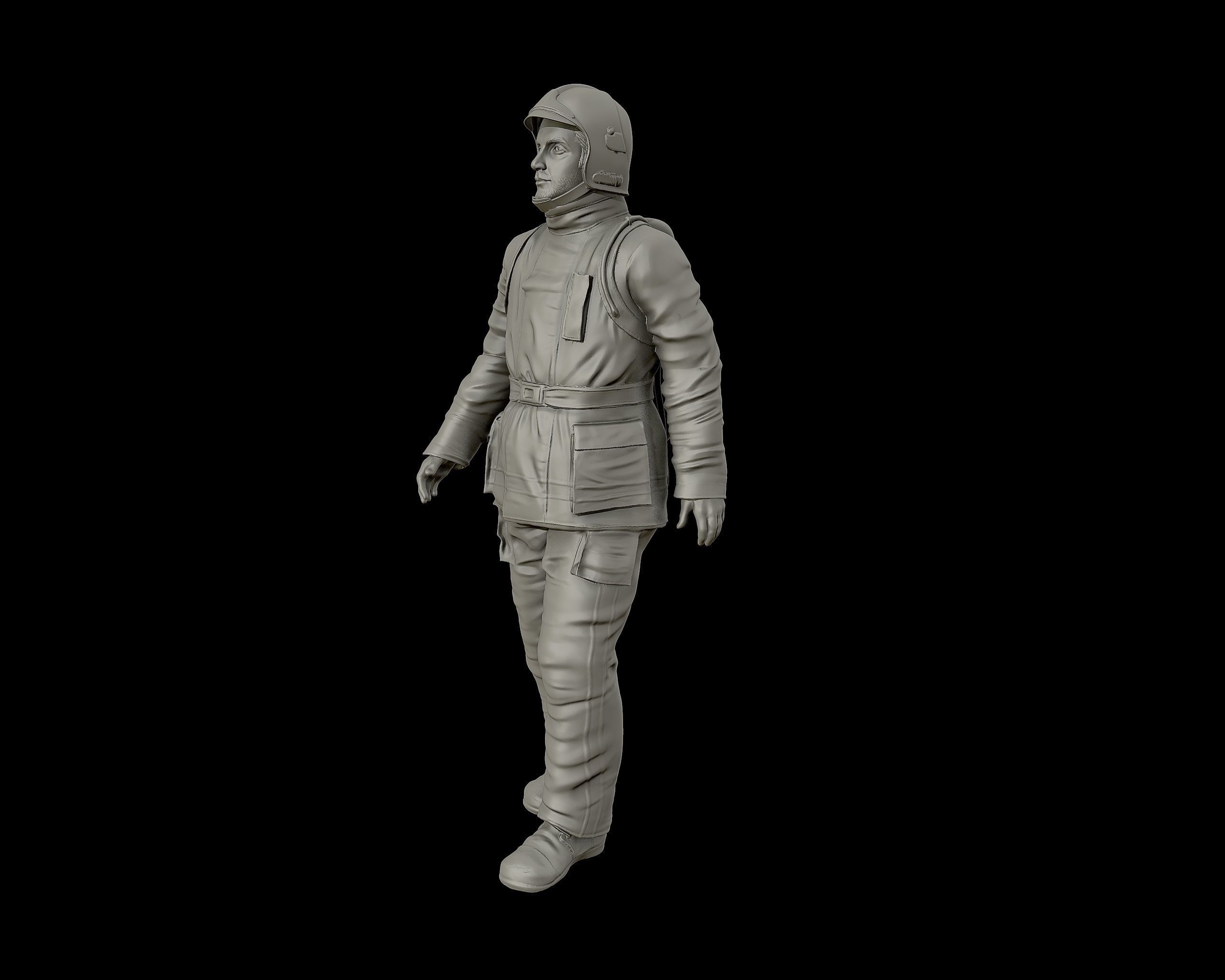 Fireman 3D sculpture 3D print model_17