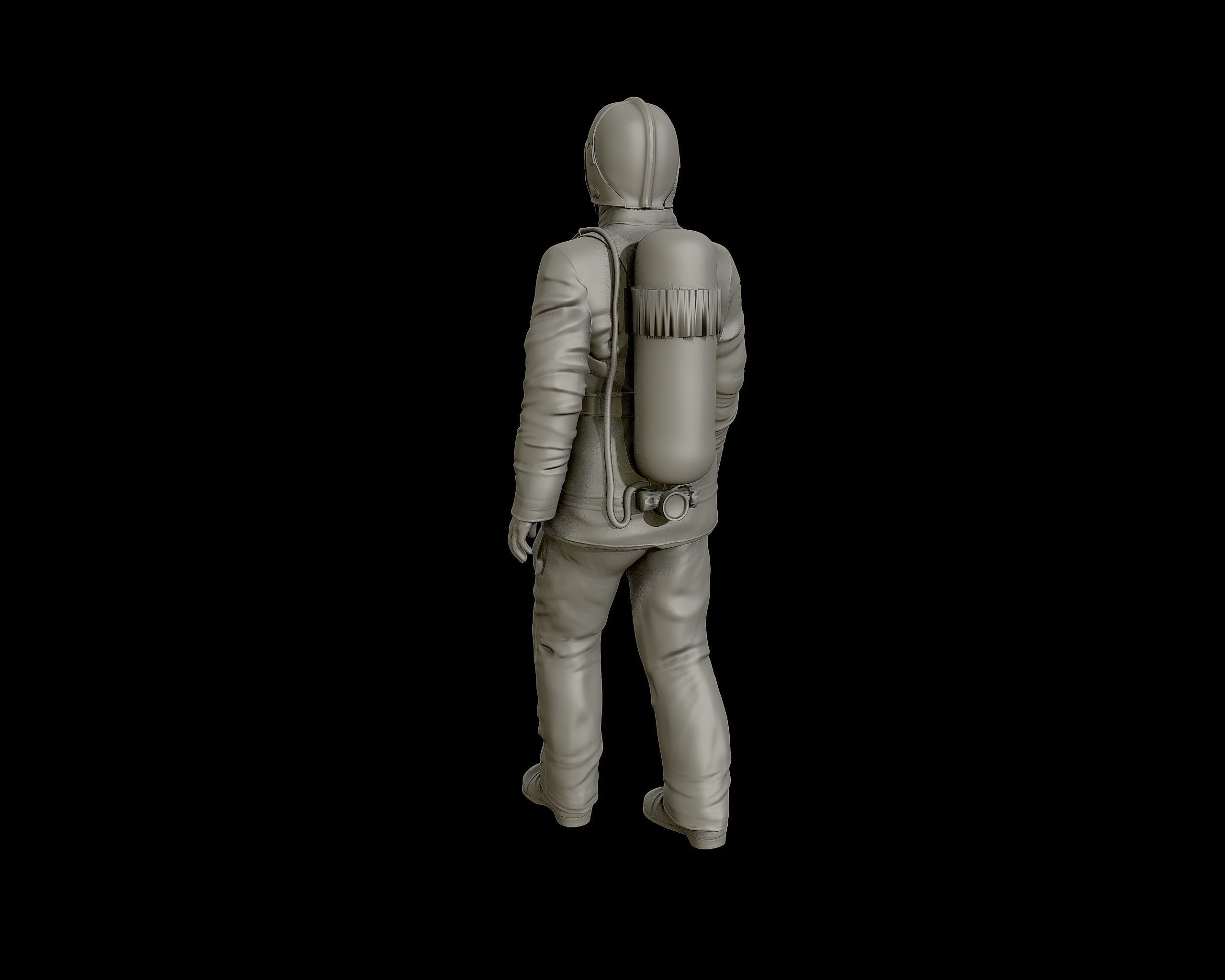 Fireman 3D sculpture 3D print model_18