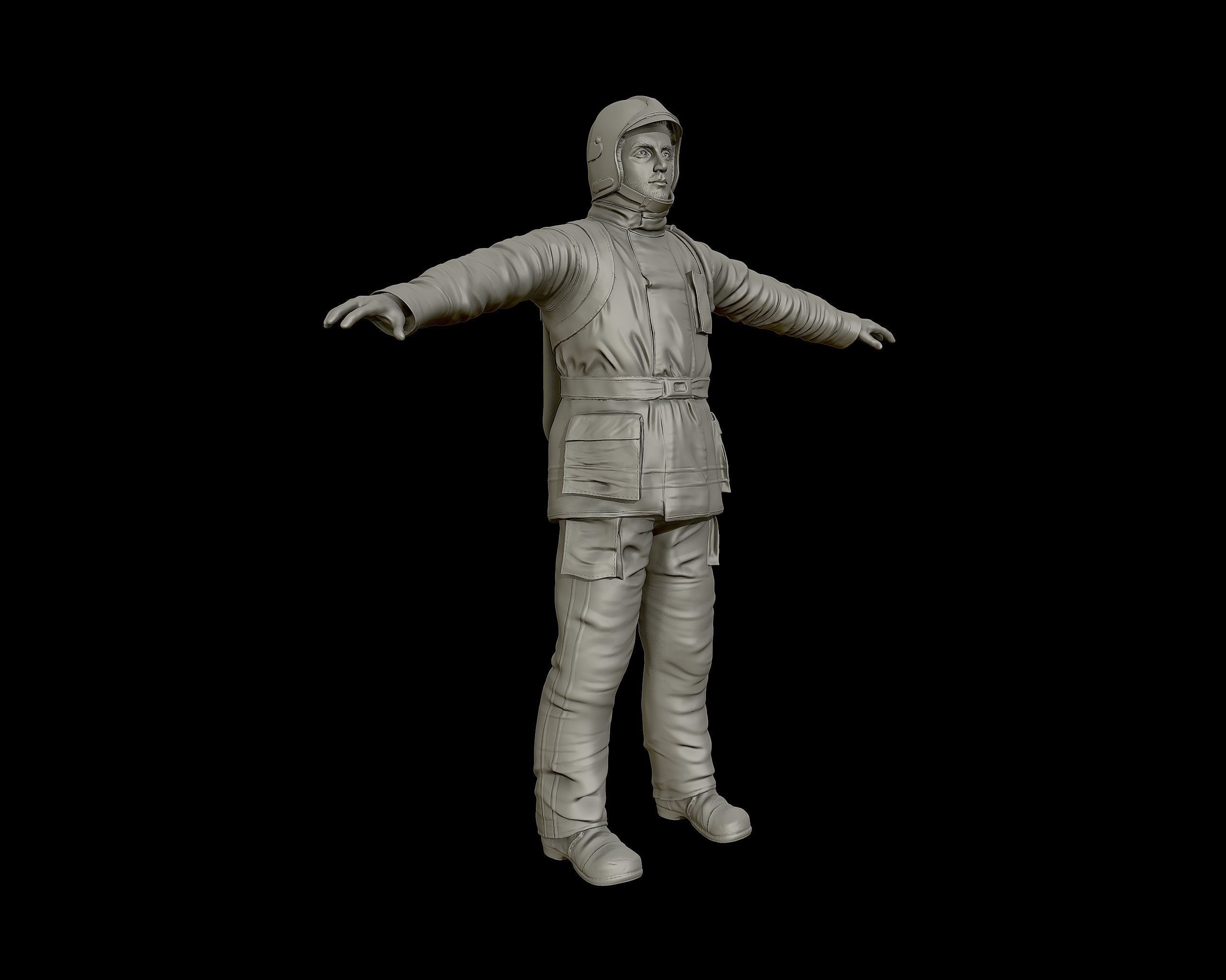 Fireman 3D sculpture 3D print model_25