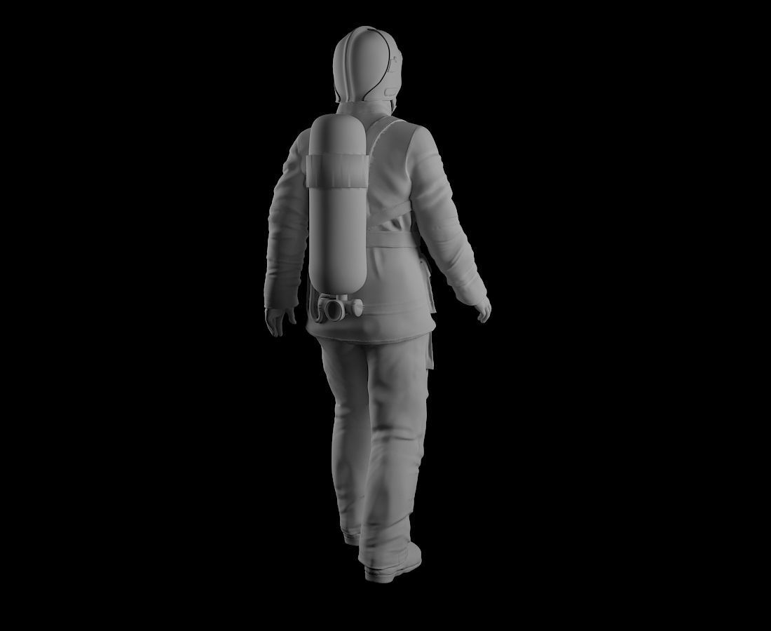 Fireman 3D sculpture 3D print model_7