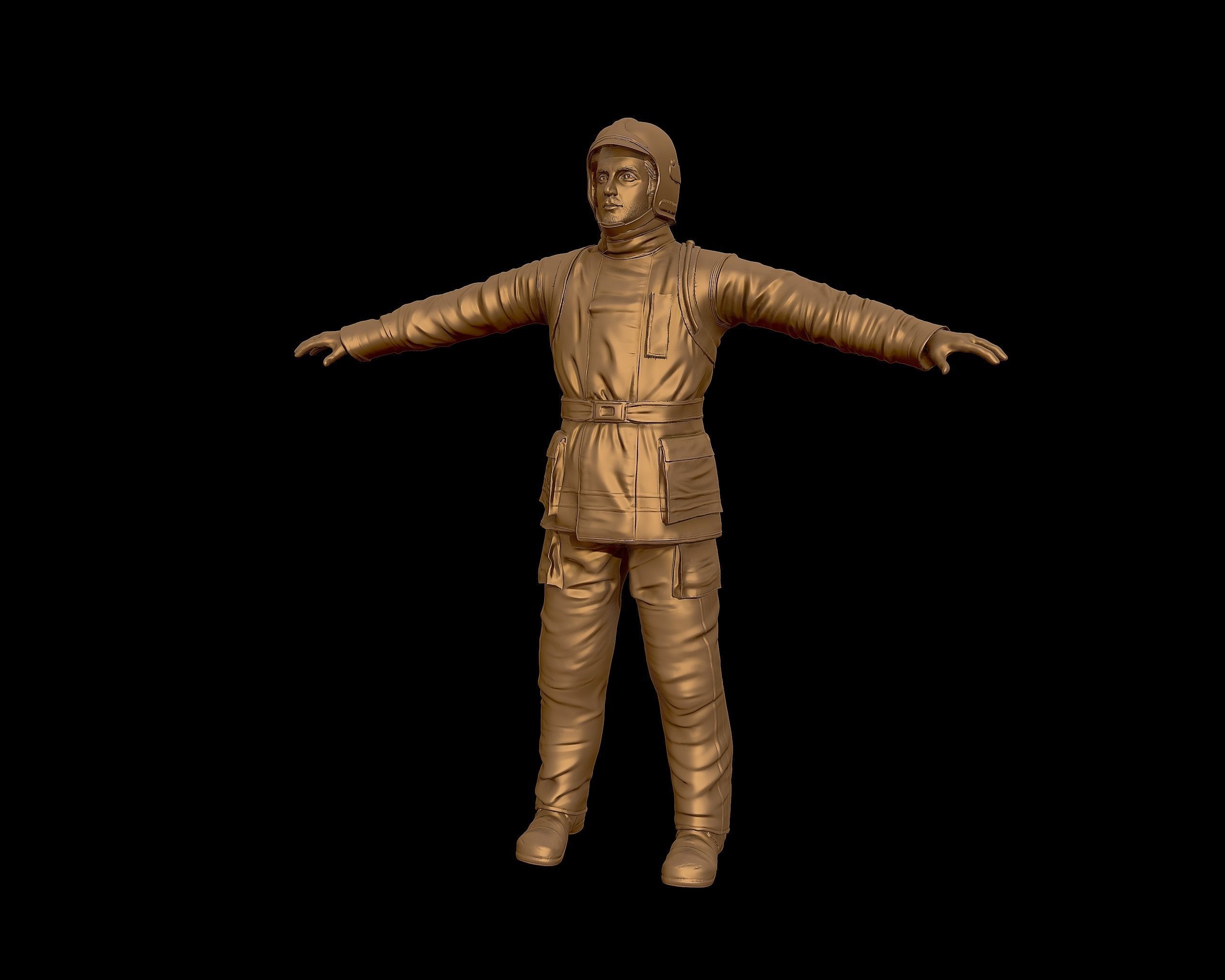 Fireman 3D sculpture 3D print model_30