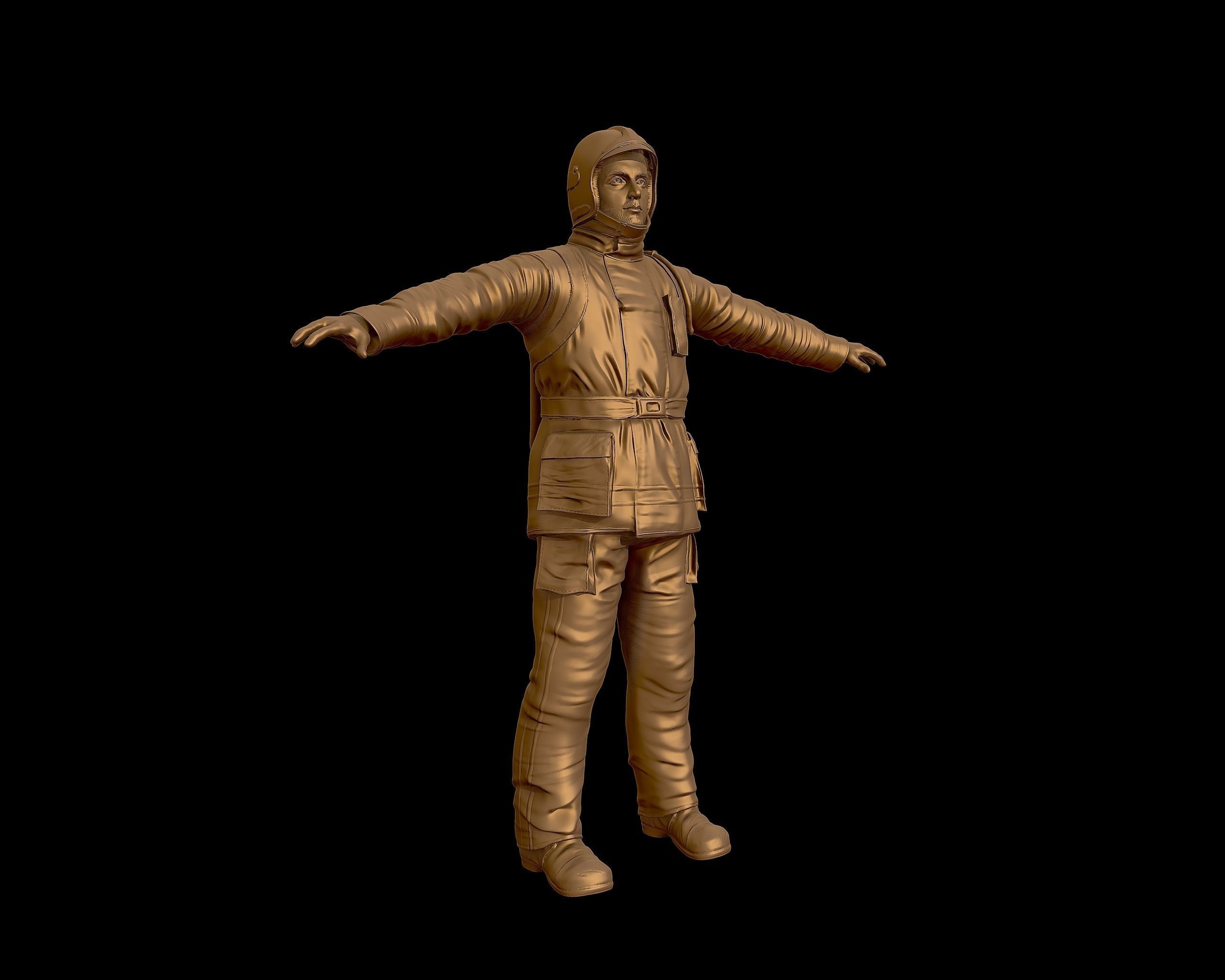 Fireman 3D sculpture 3D print model_29