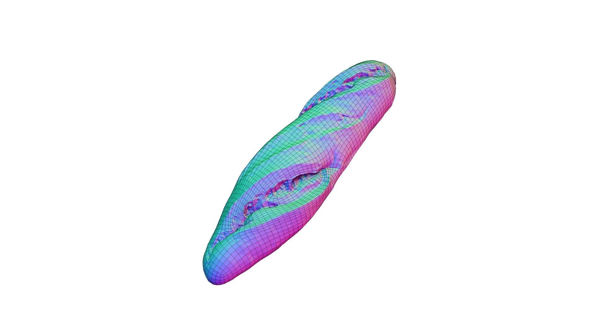 Baguette - Real-Time Scanned Low-poly 3D model_2