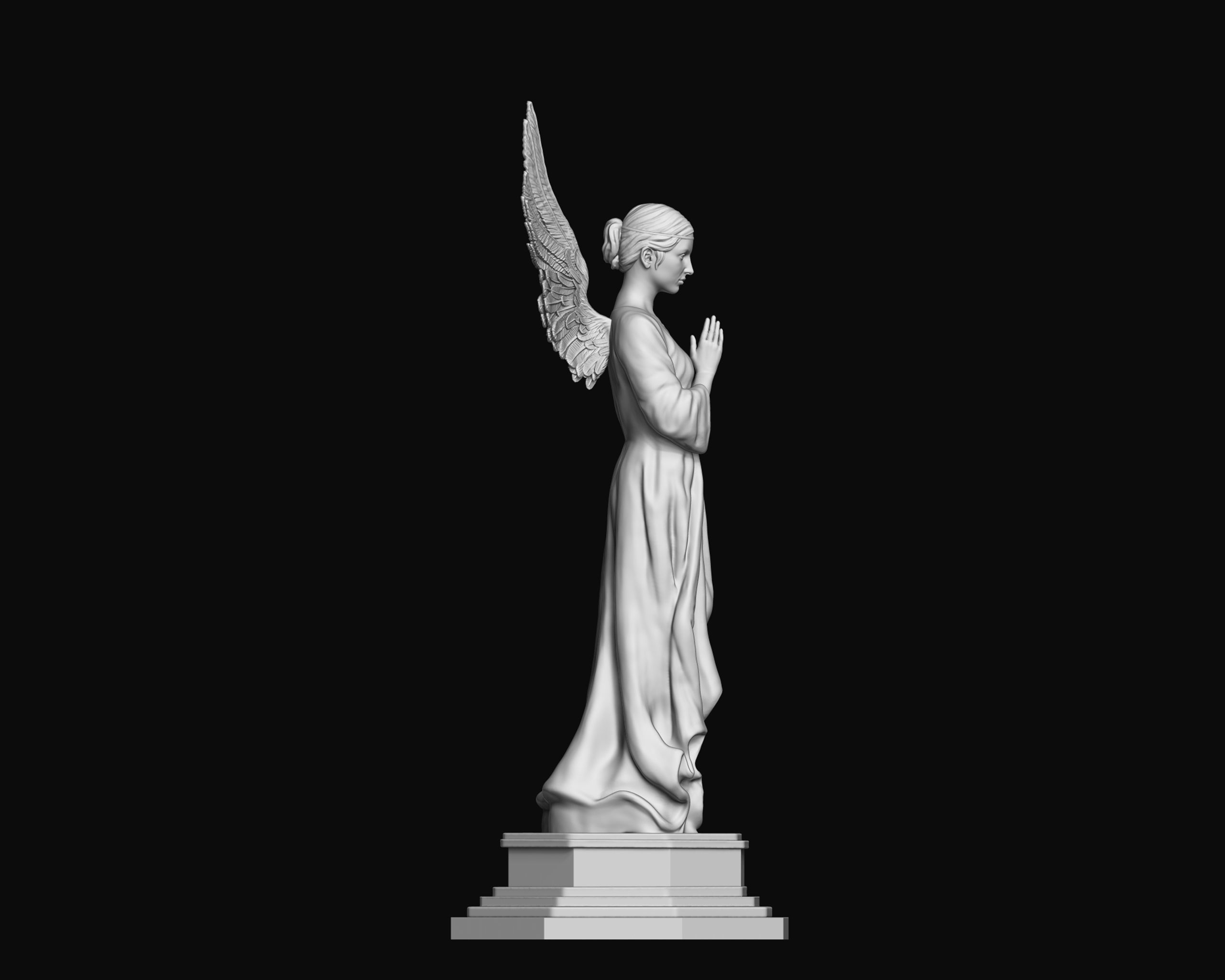 Angel 3D model sculpture 3D print model_16
