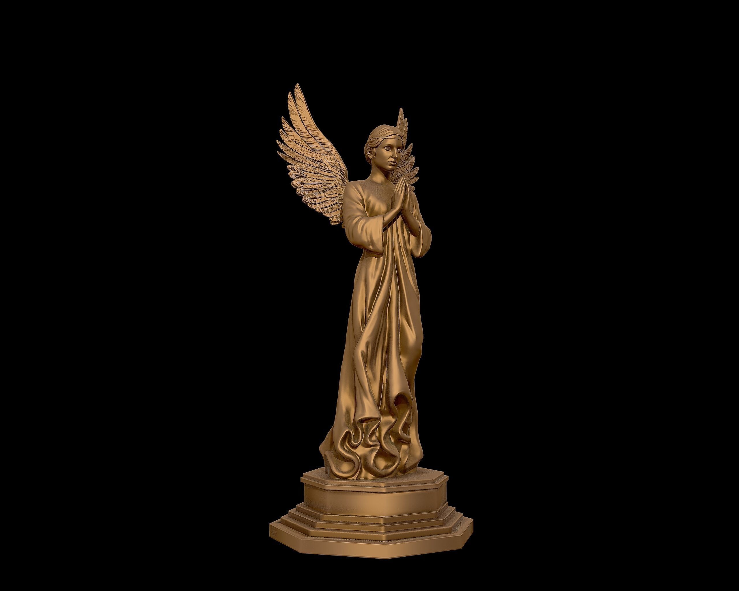 Angel 3D model sculpture 3D print model_27