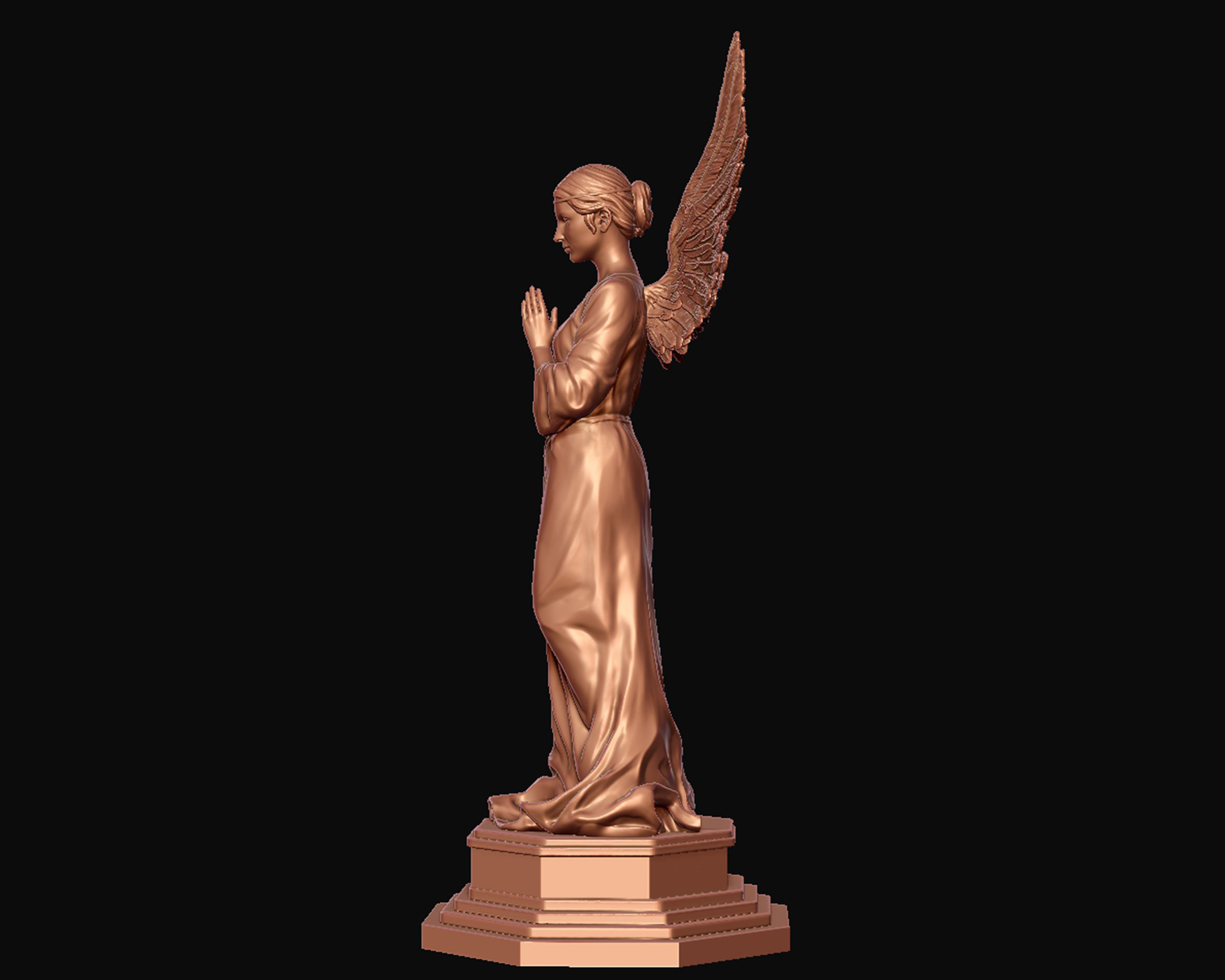 Angel 3D model sculpture 3D print model_19