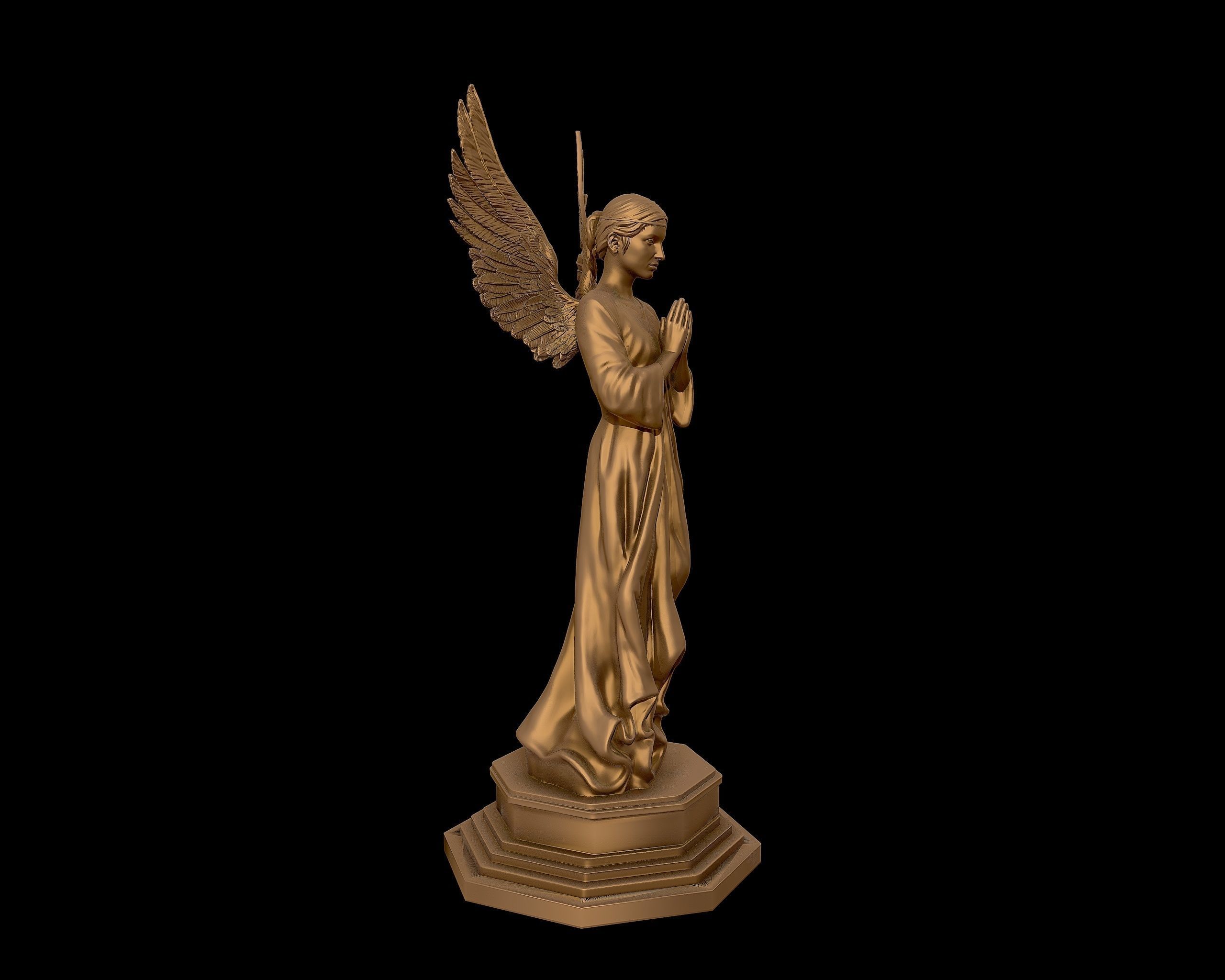 Angel 3D model sculpture 3D print model_26